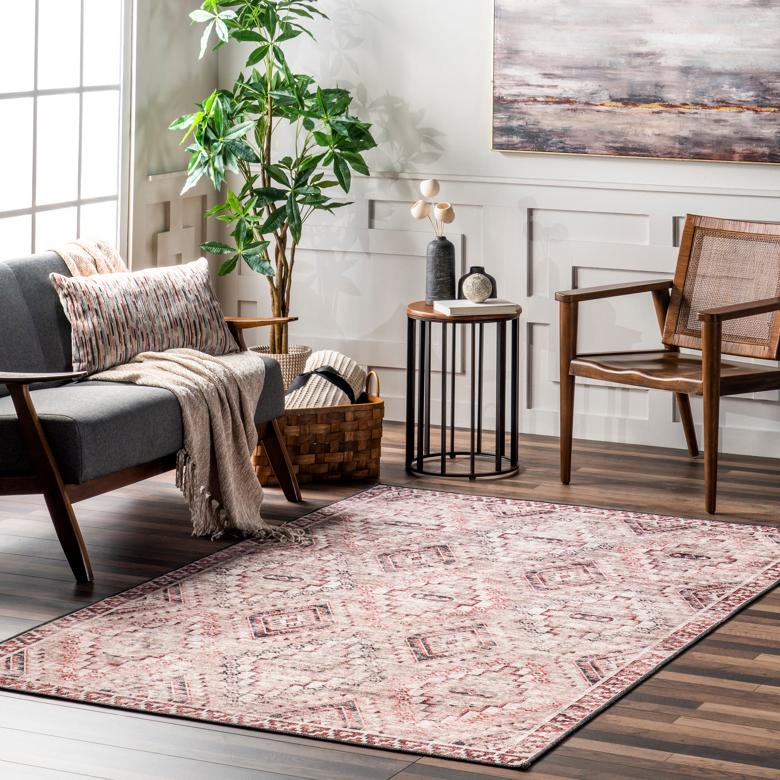 Sharni Diamond Trellis Cotton Area Rug - Image 2