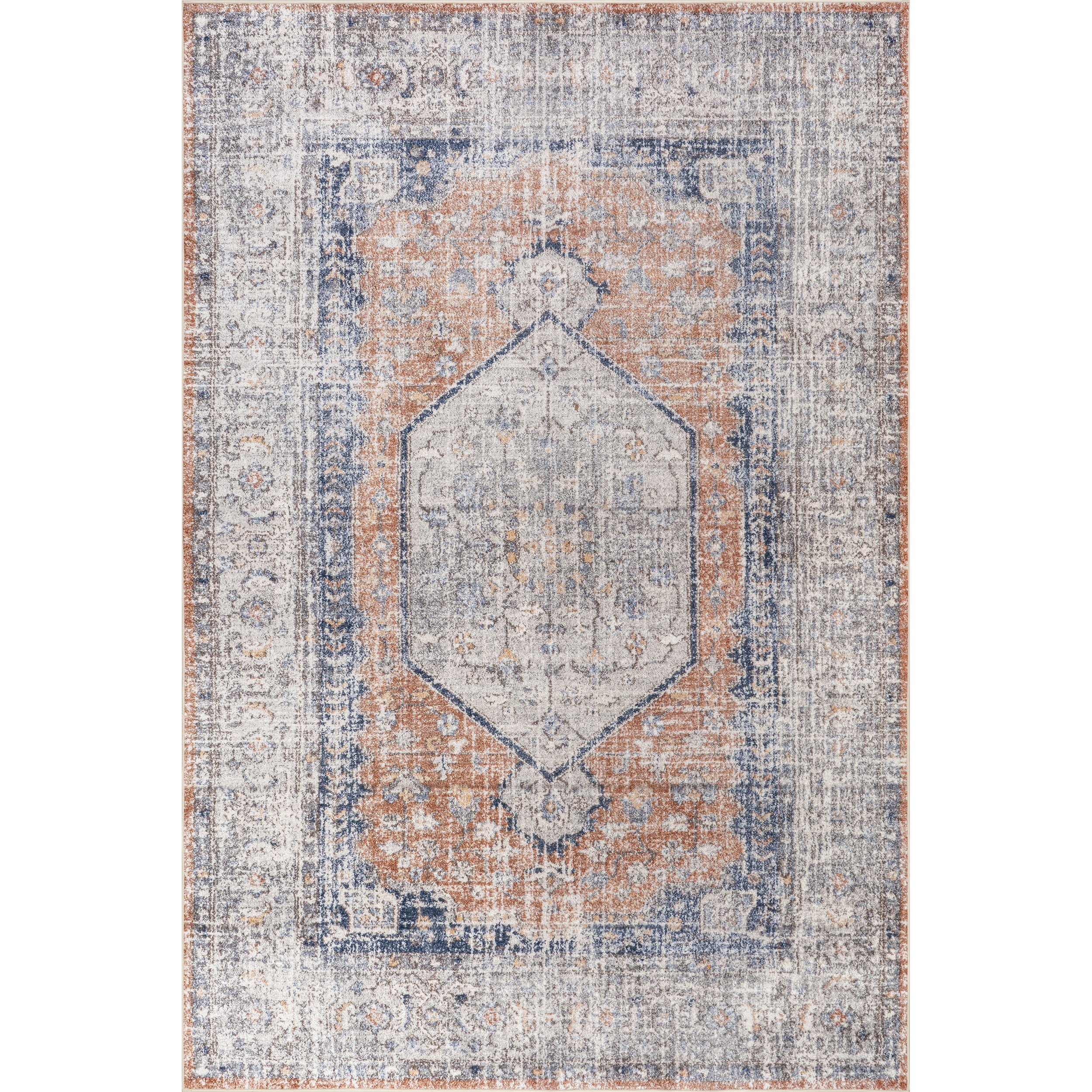Iana Medallion SplashGuard Machine Washable Area Rug
