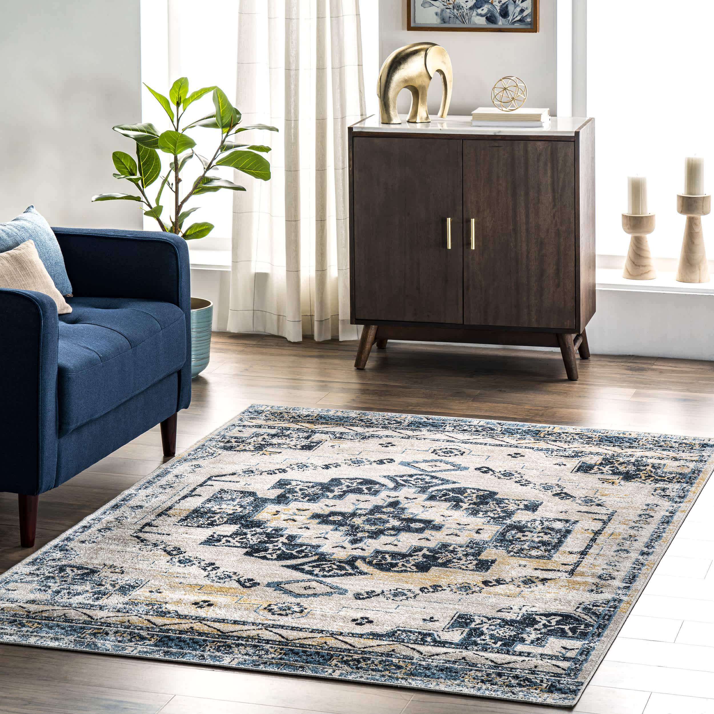 Sonya Machine Washable Vintage Medallion Area Rug - Image 2
