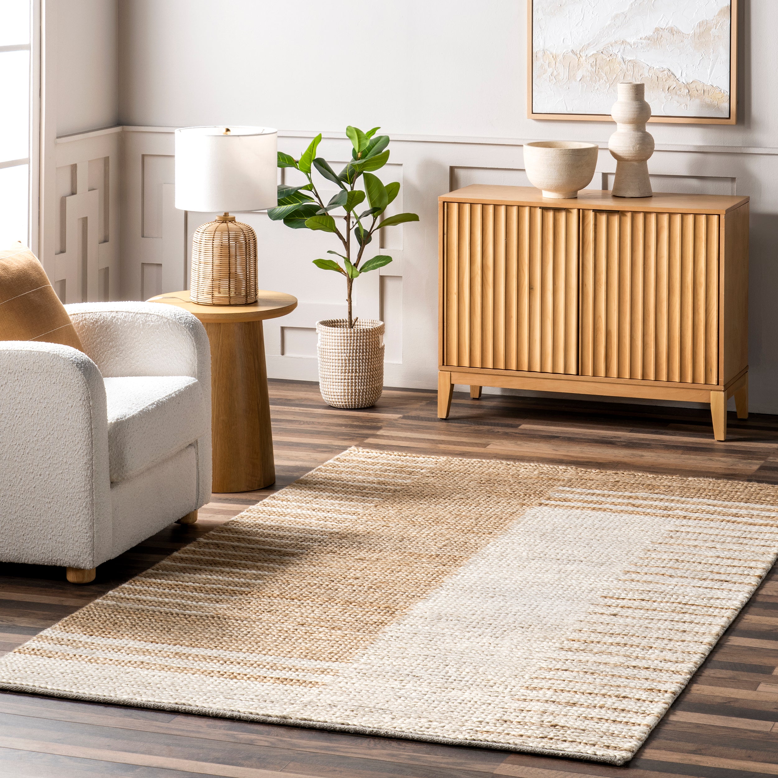 Chastain Modern Geometric Jute Area Rug - Image 2