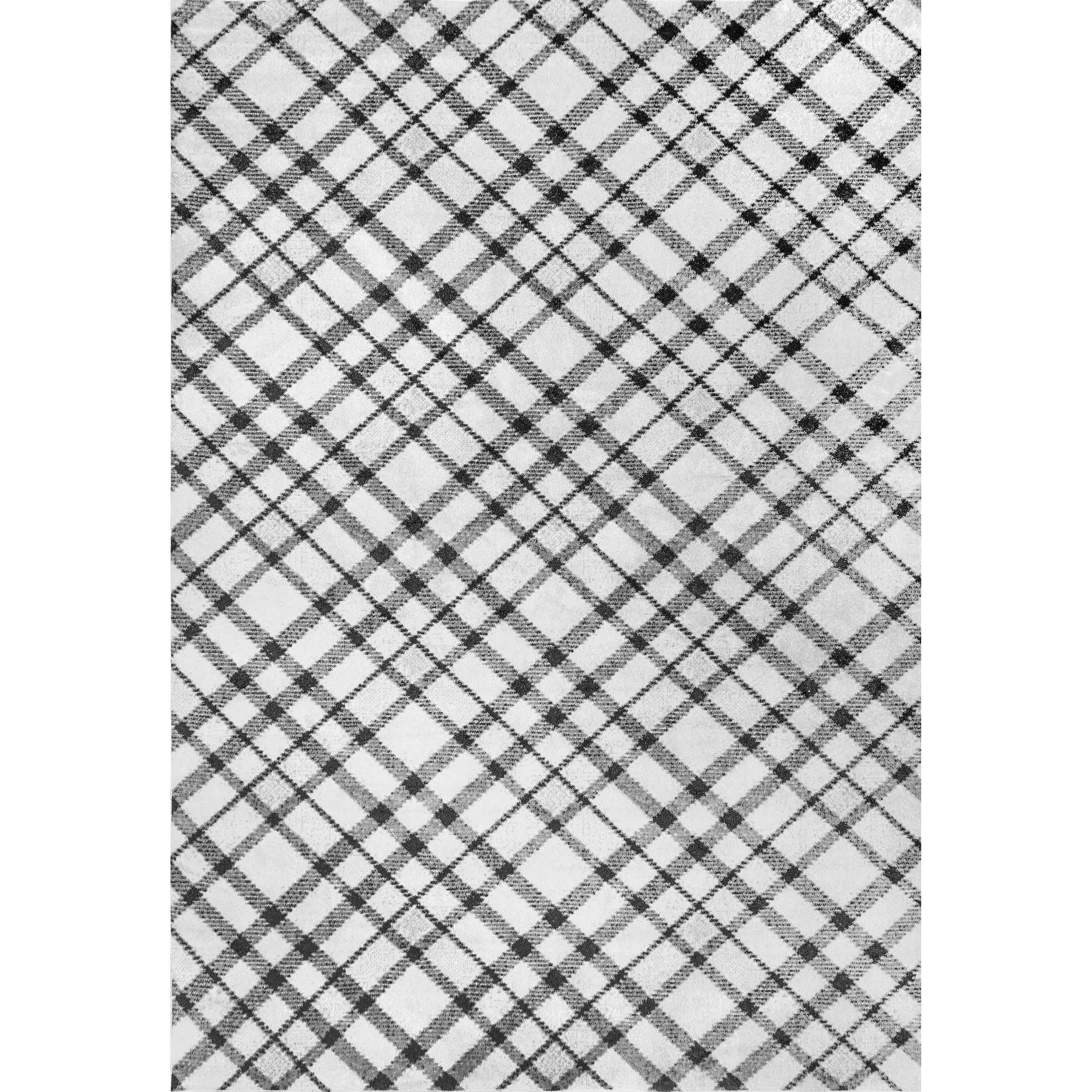 Linda Plaid Washable Area Rug