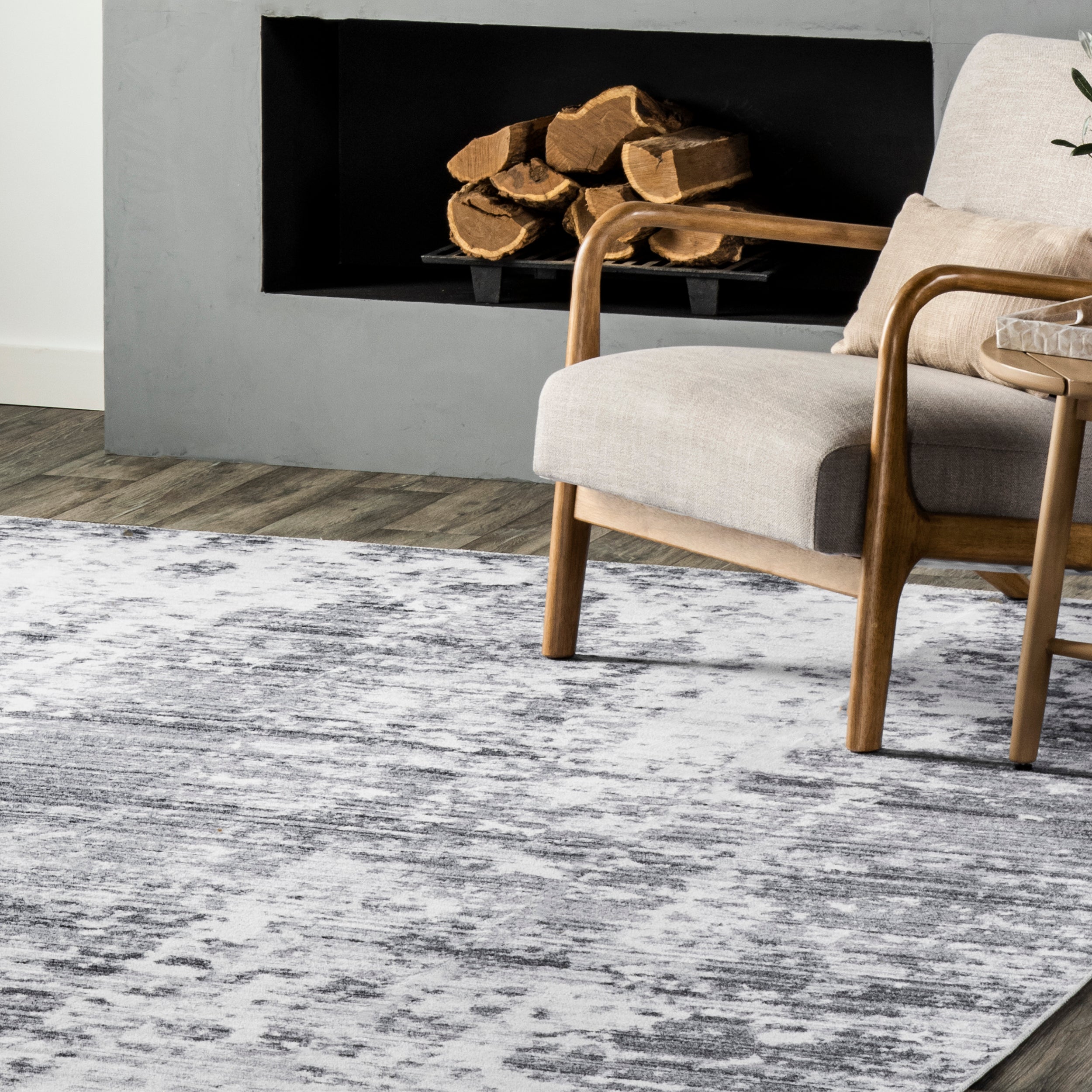Alva Faded Abstract Machine Washable Area Rug - Image 9
