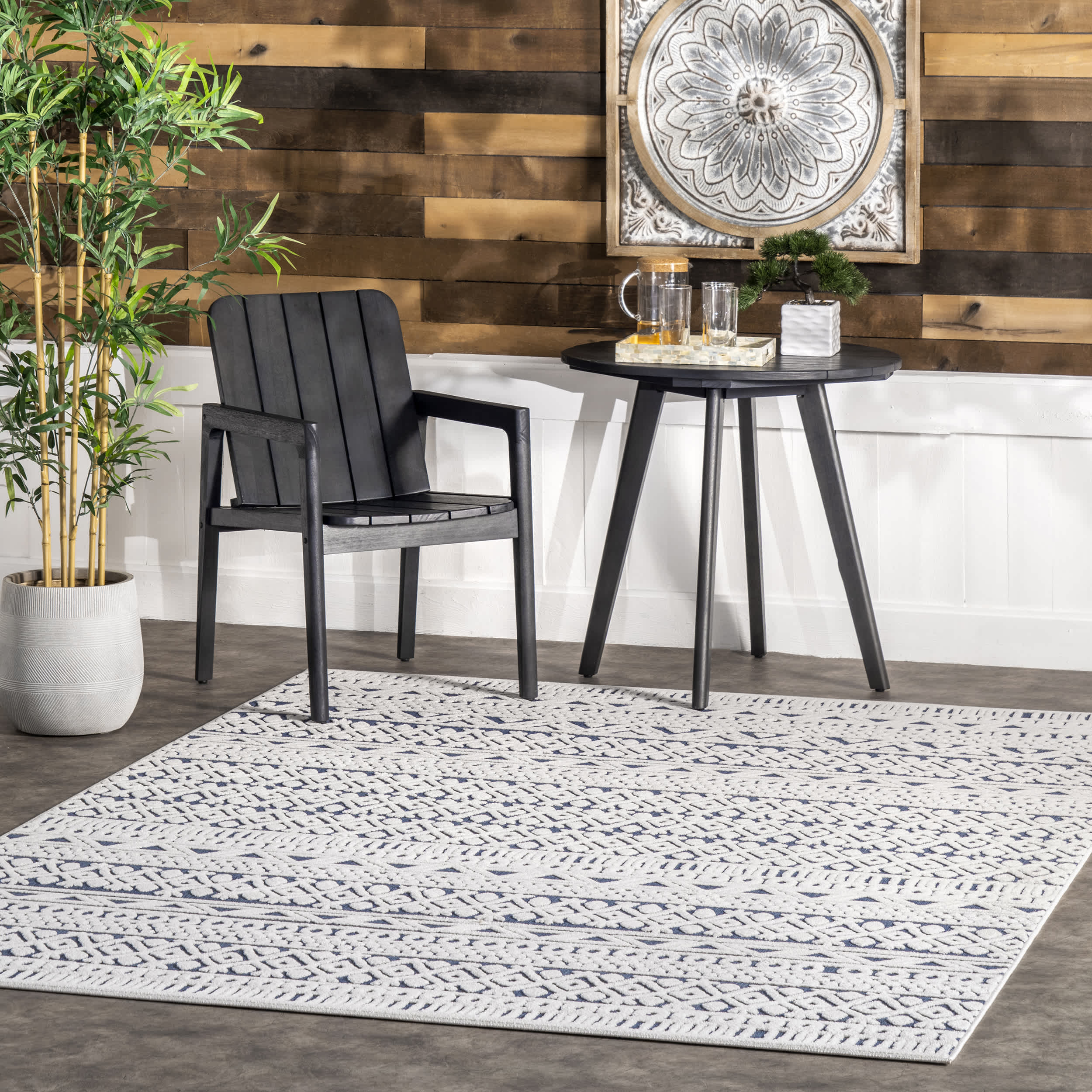 Tina Textured Geometric Banded Area Rug - Image 11