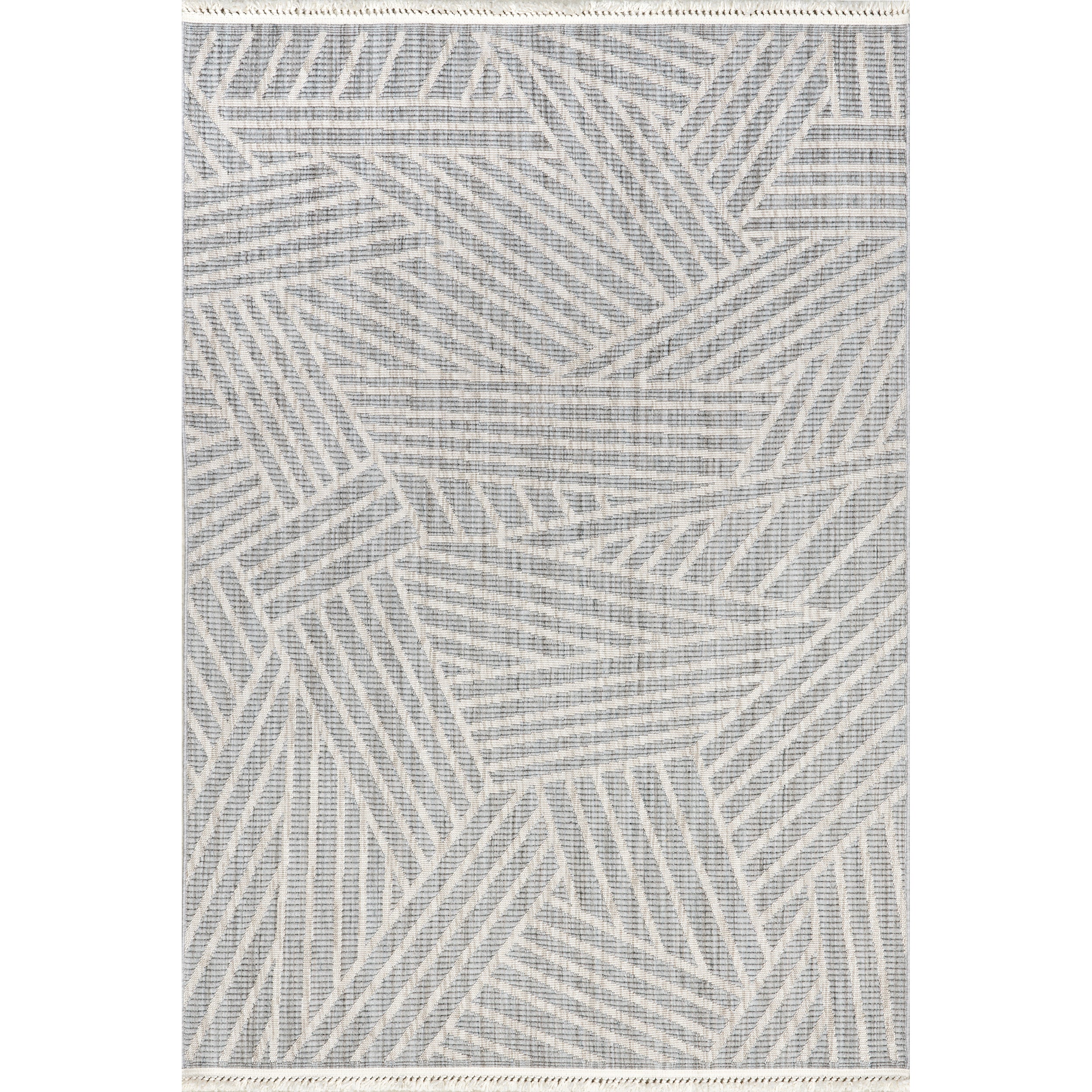 Esmeray Modern Geometric Tasseled Area Rug