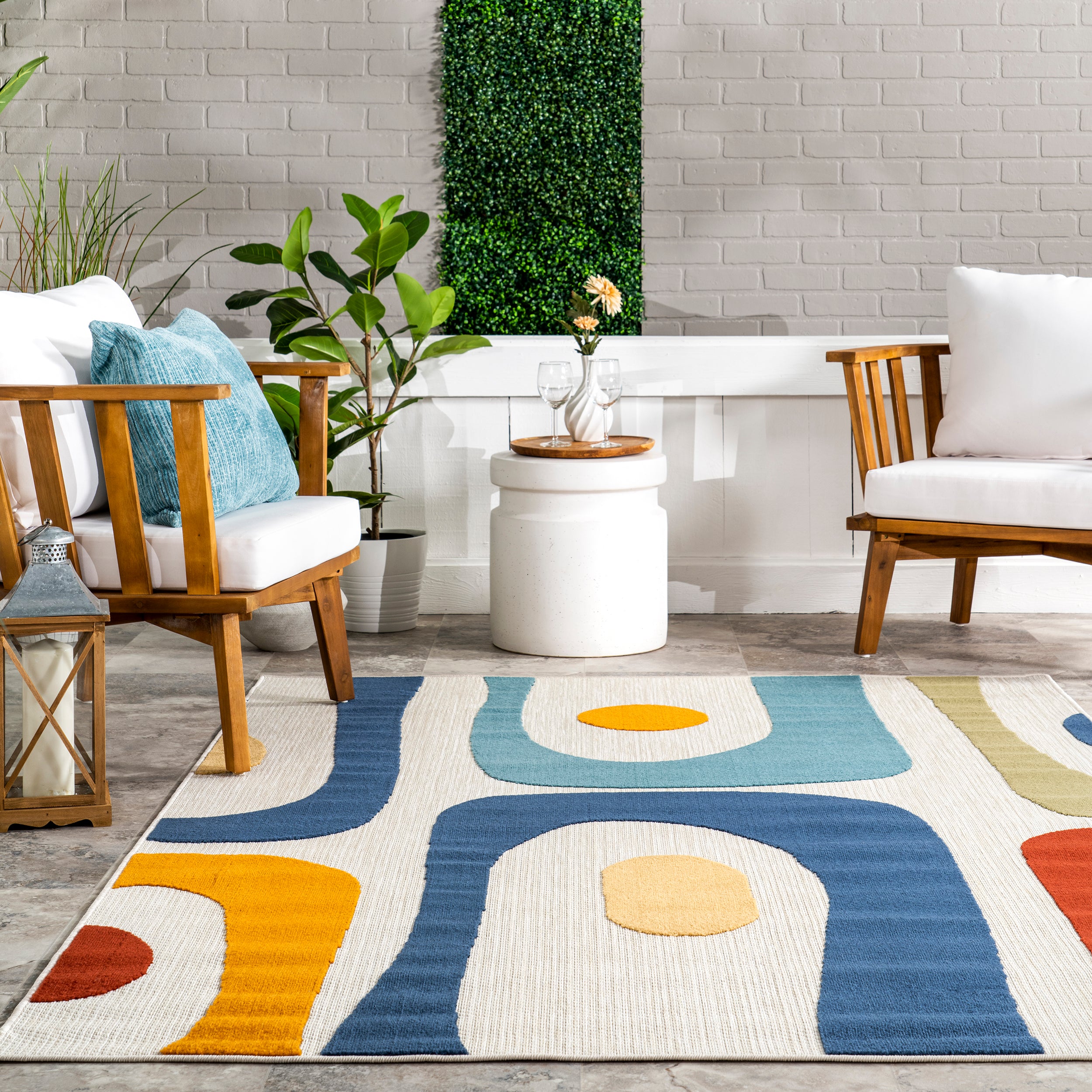 Yolande Abstract Indoor/Outdoor Area Rug - Image 8