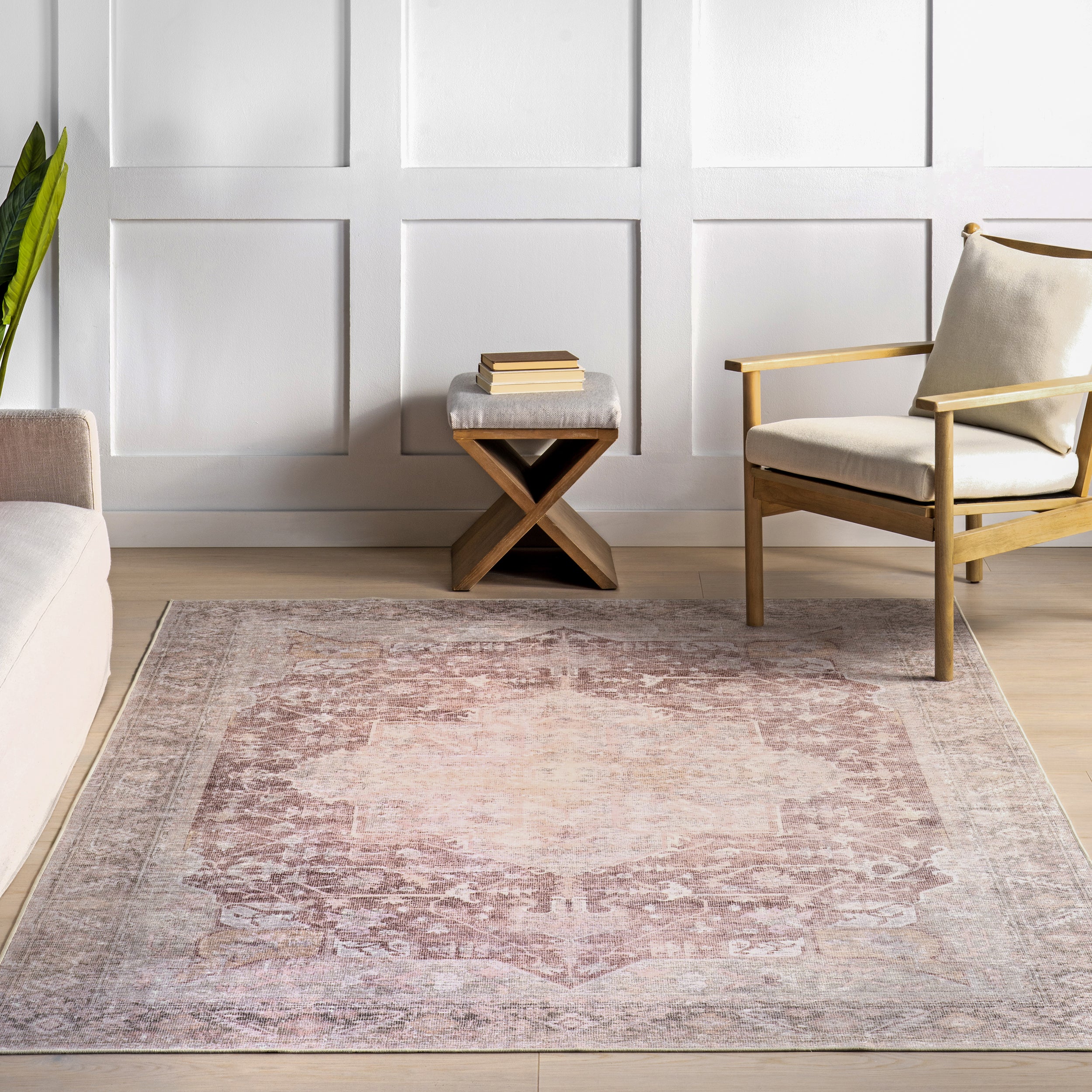 Rora SplashGuard Medallion Machine Washable Area Rug - Image 9