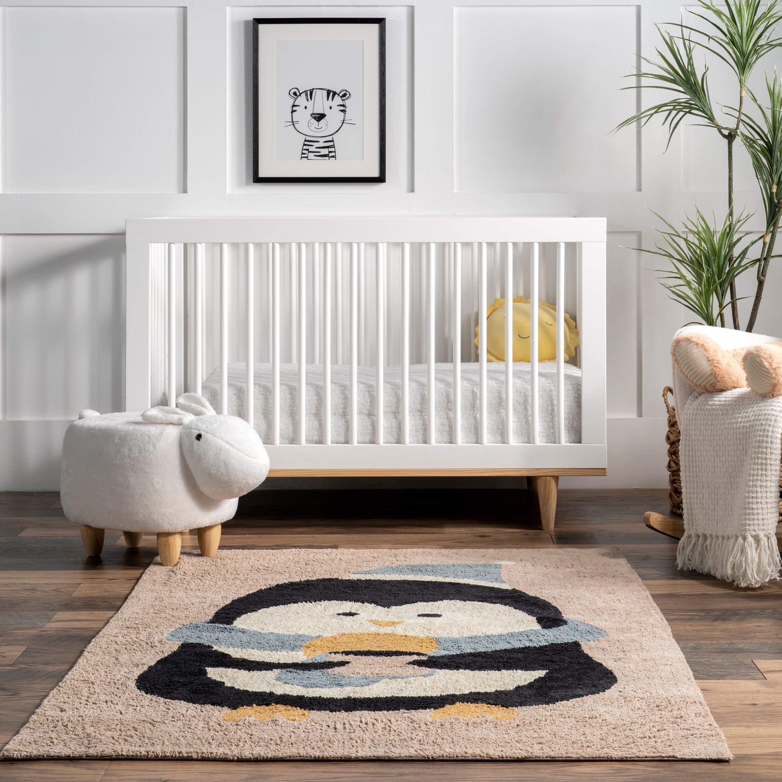 Mosby Penguin Machine Washable Kids Area Rug - Image 7