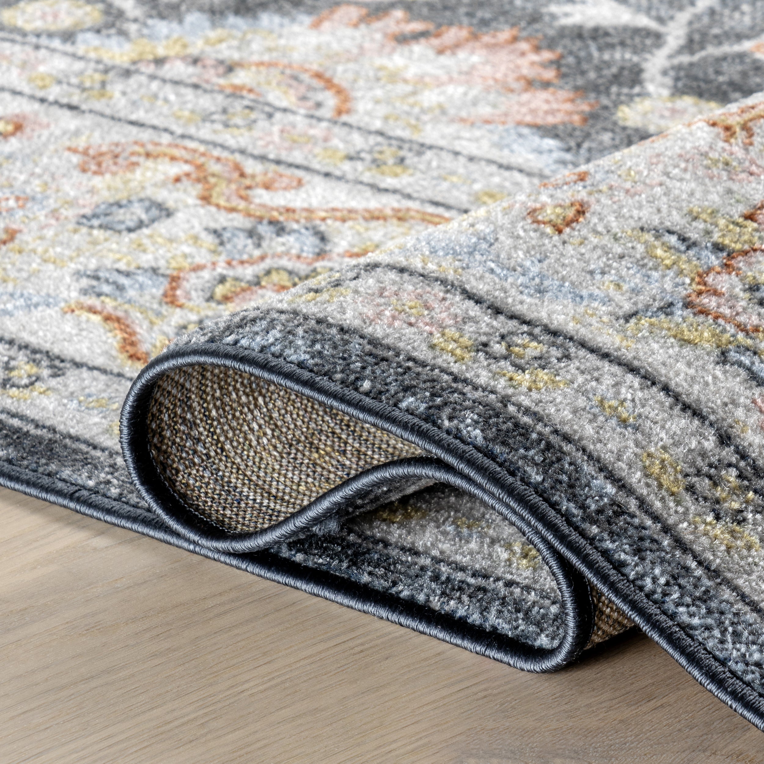 Breigh Medallion Bordered Machine Washable Area Rug - Image 4