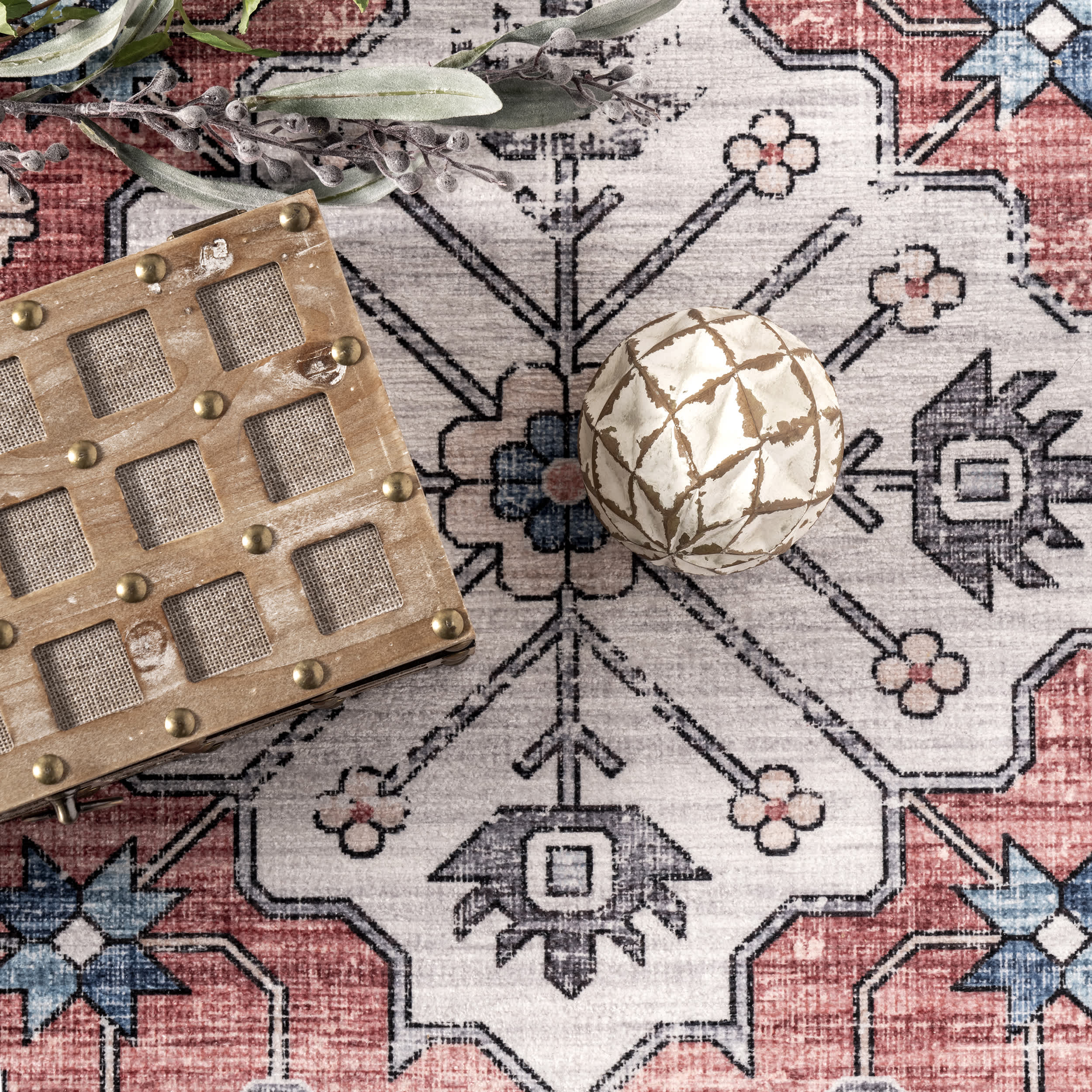 Melanie Transitional Medallion Machine Washable Area Rug - Image 6