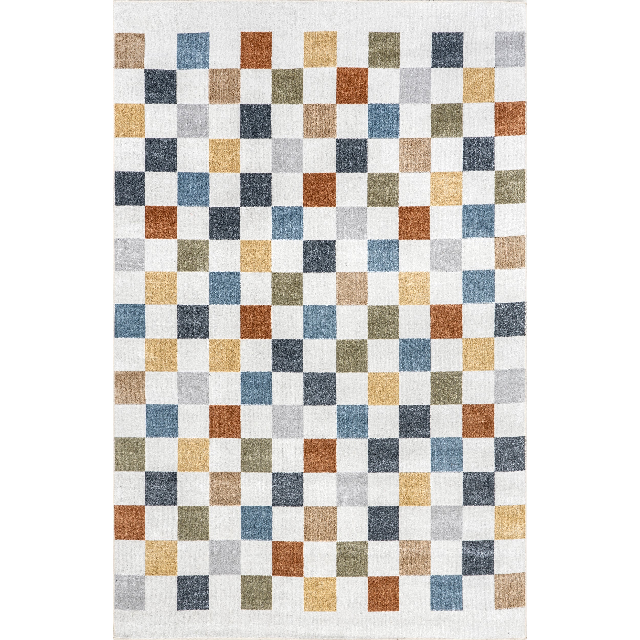 Naya Checkered Machine Washable Area Rug