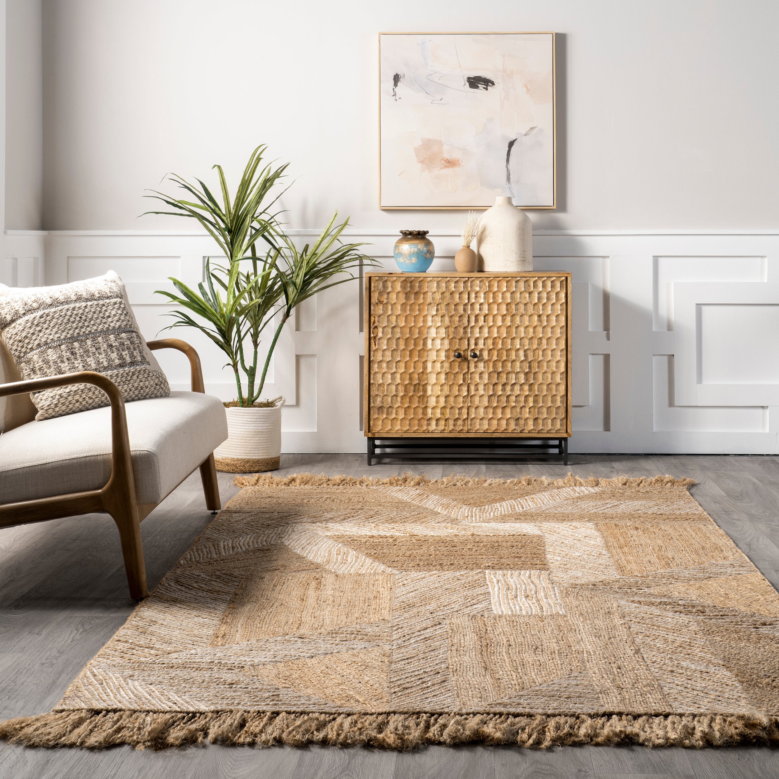 Davina Bohemian Tasseled Jute Area Rug - Image 8