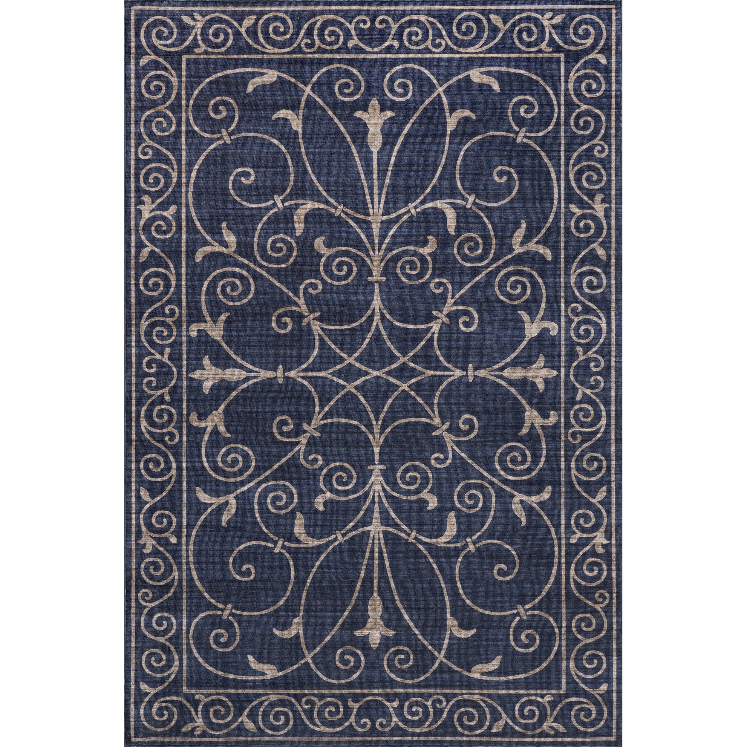 Chara Traditional Vines Machine Washable Indoor/Outdoor Area Rug