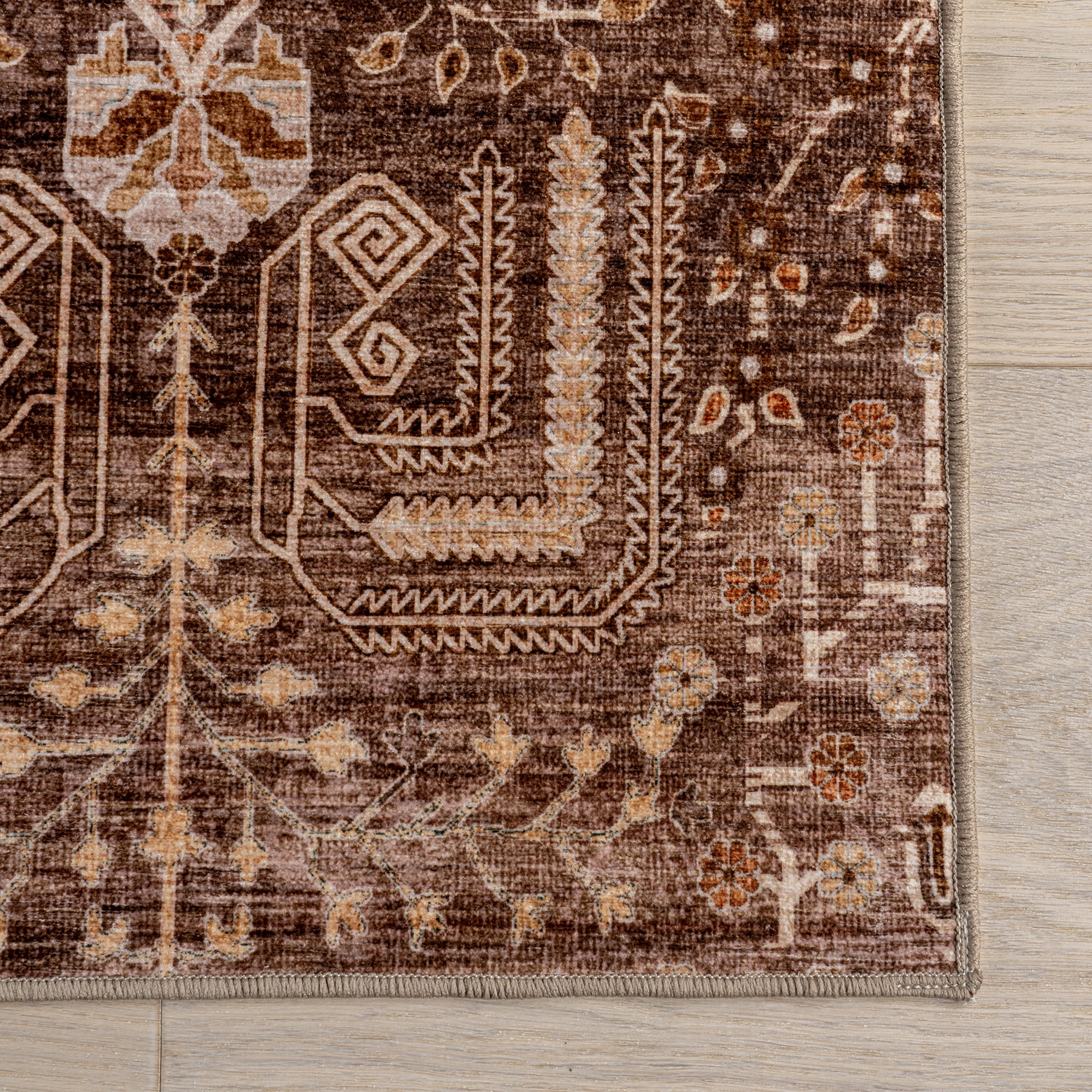 Feliciti SplashGuard Floral & Paisley Machine Washable Area Rug - Image 6
