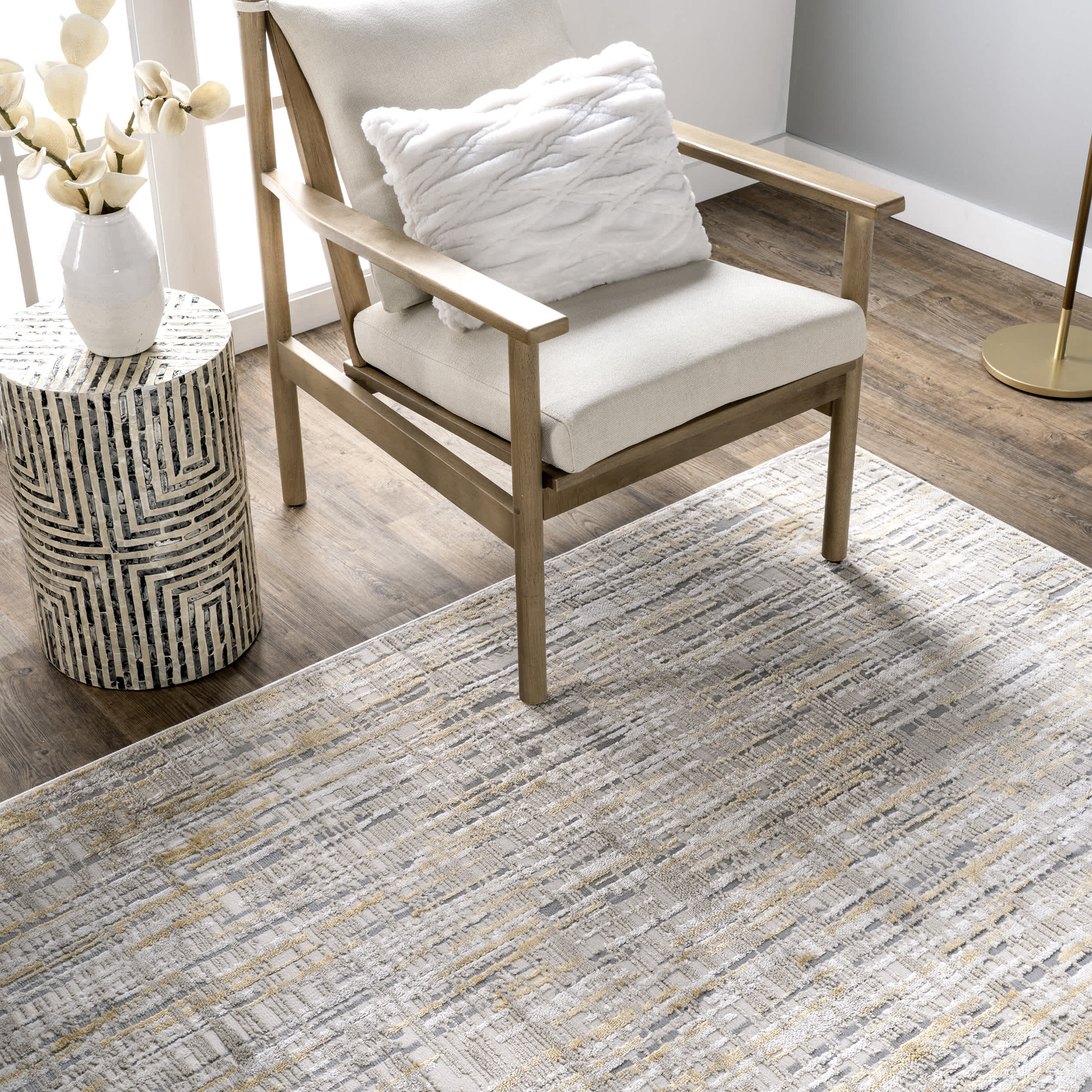 Emersyn Contemporary Textured Abstract Crosshatch Area Rug - Image 9