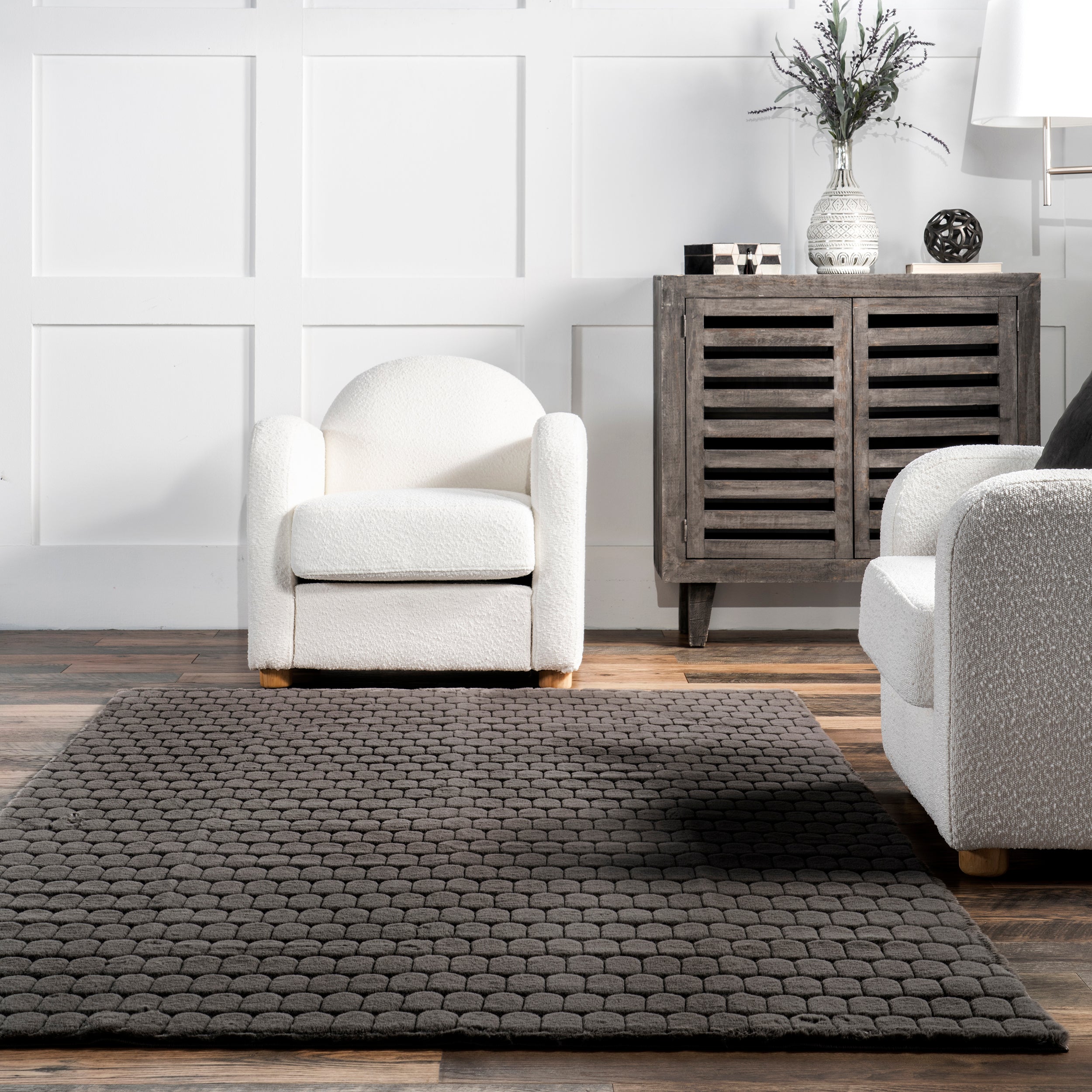 Nia Tile Faux Rabbit Machine Washable Area Rug - Image 18