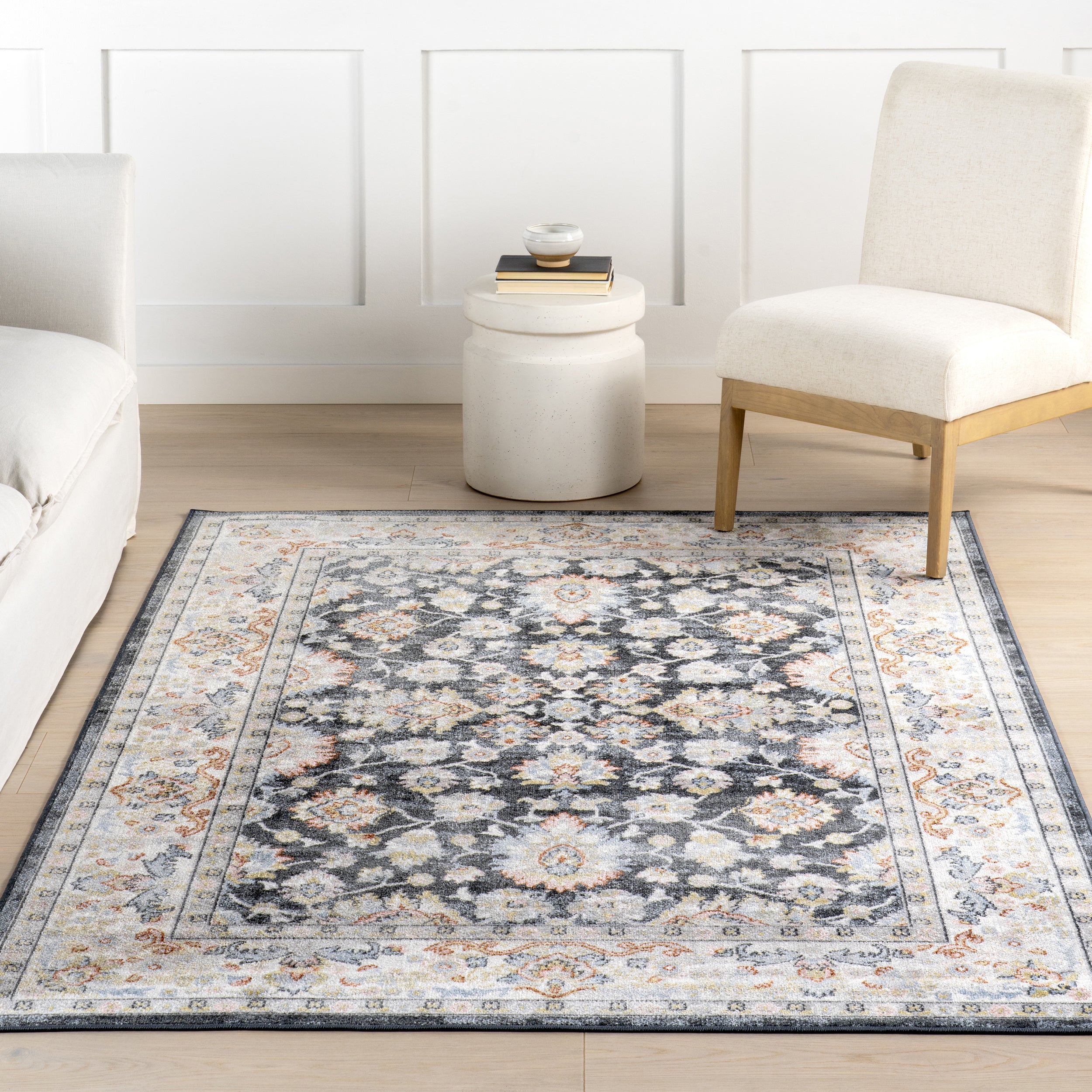Breigh Medallion Bordered Machine Washable Area Rug - Image 9