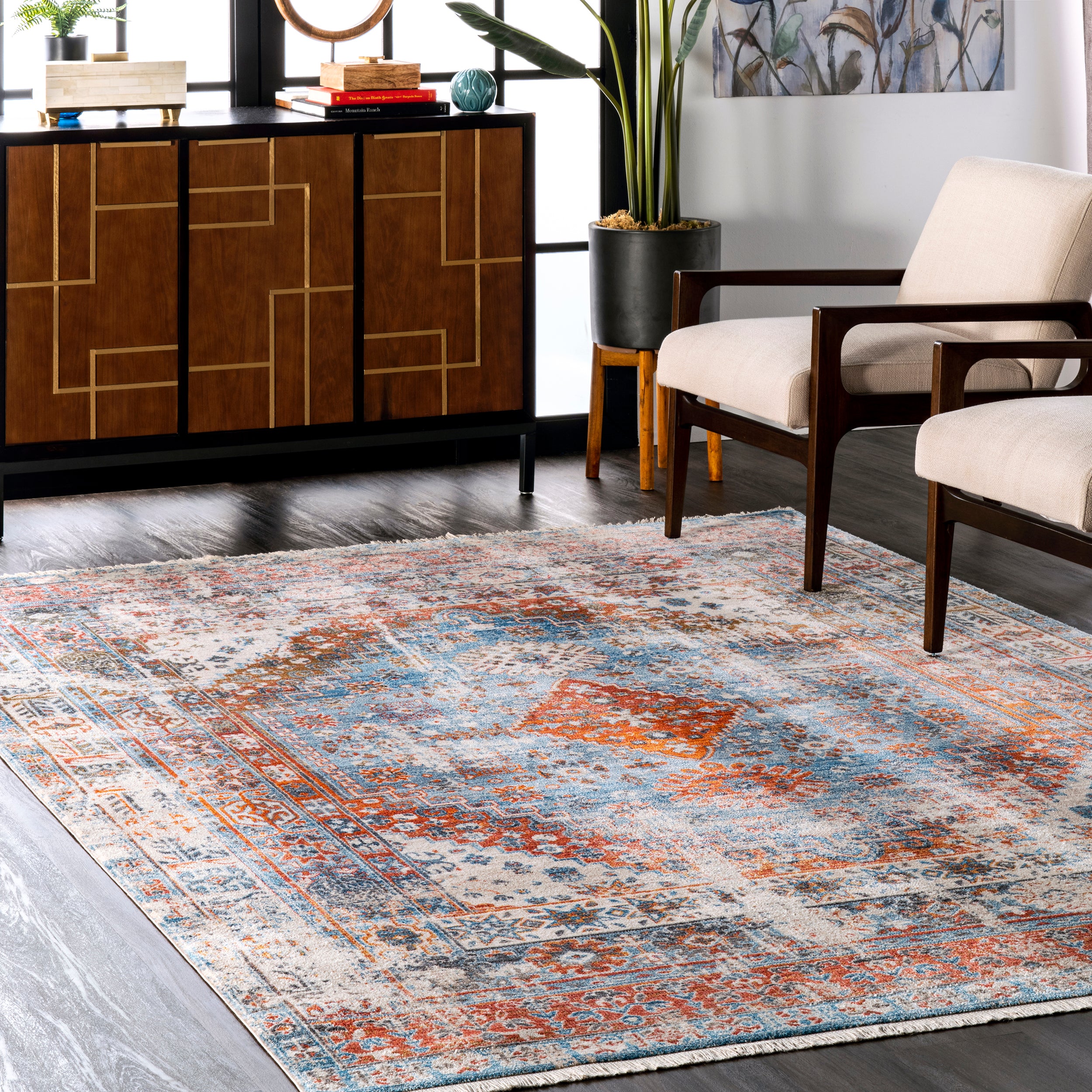Farley Medallion Fringe Area Rug - Image 2