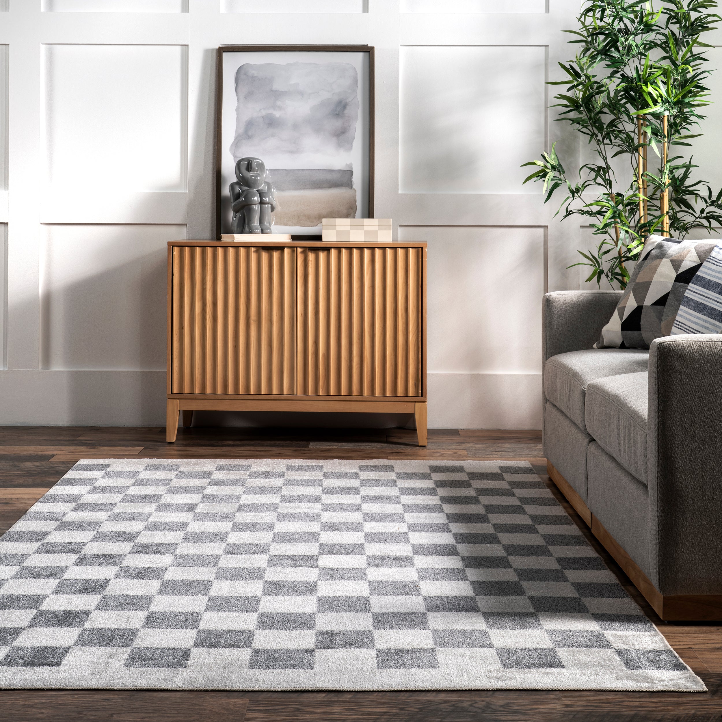 Naya Checkered Machine Washable Area Rug - Image 18