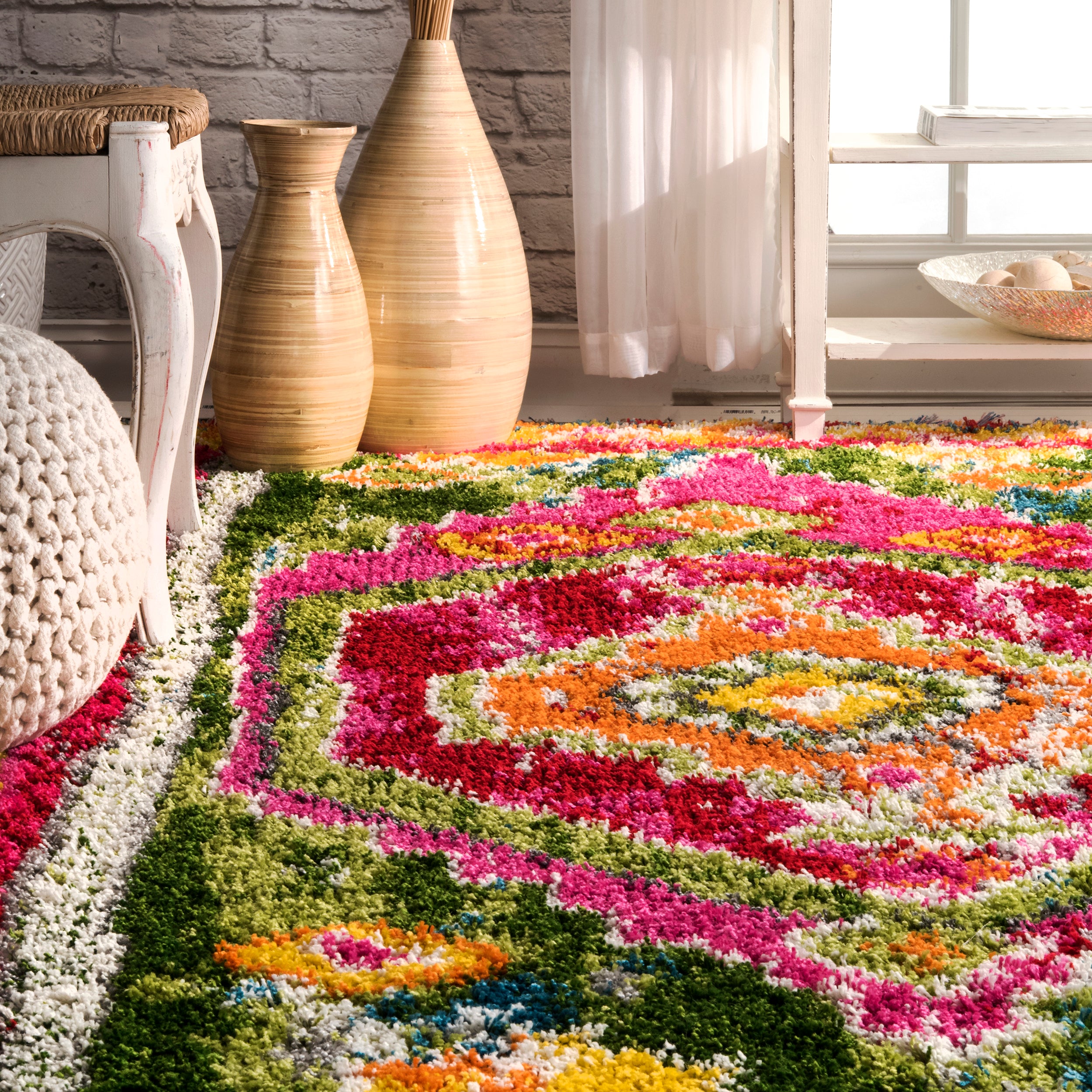 Shania Medallion Shaggy Area Rug - Image 4