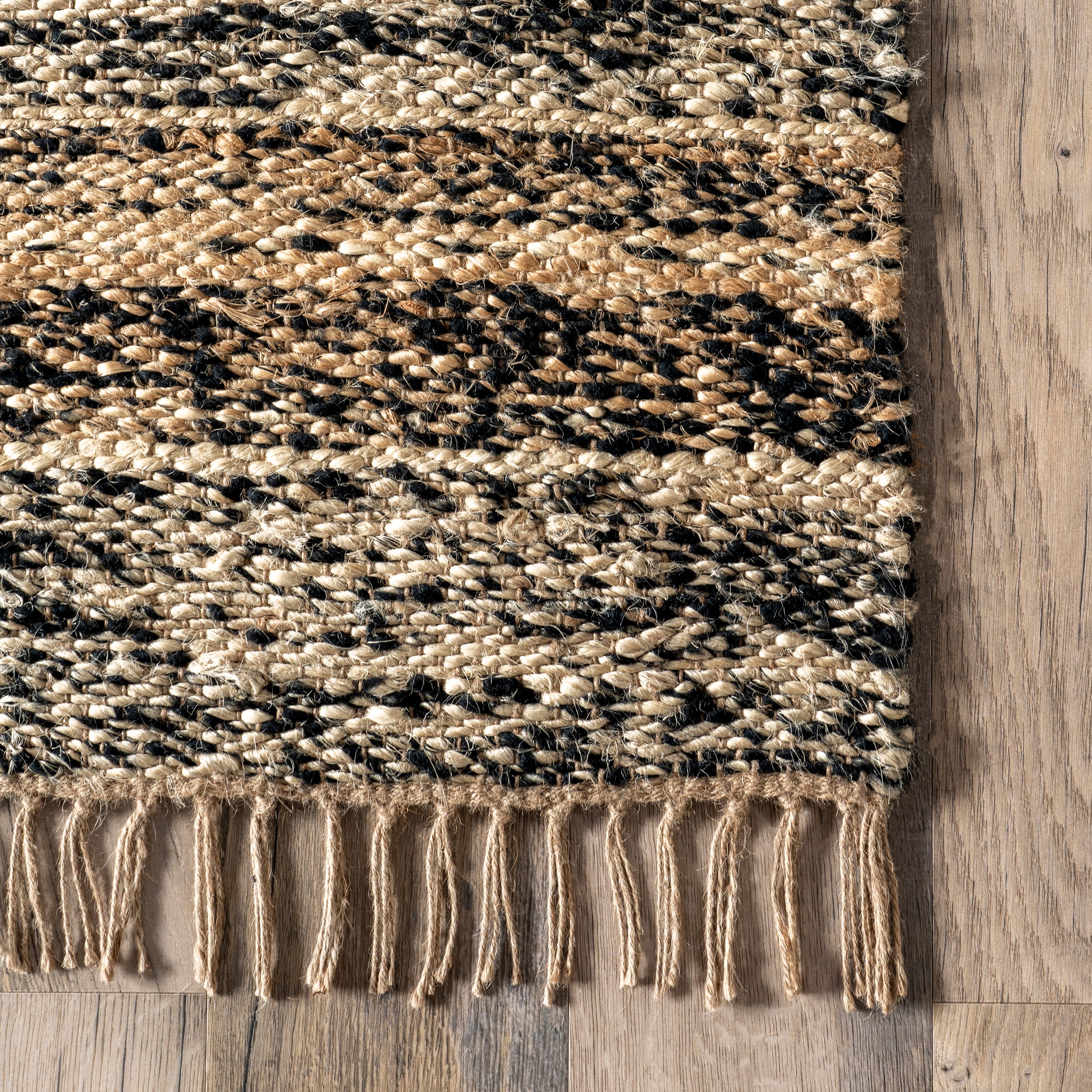 Julane Striped Jute Tassel Area Rug - Image 5