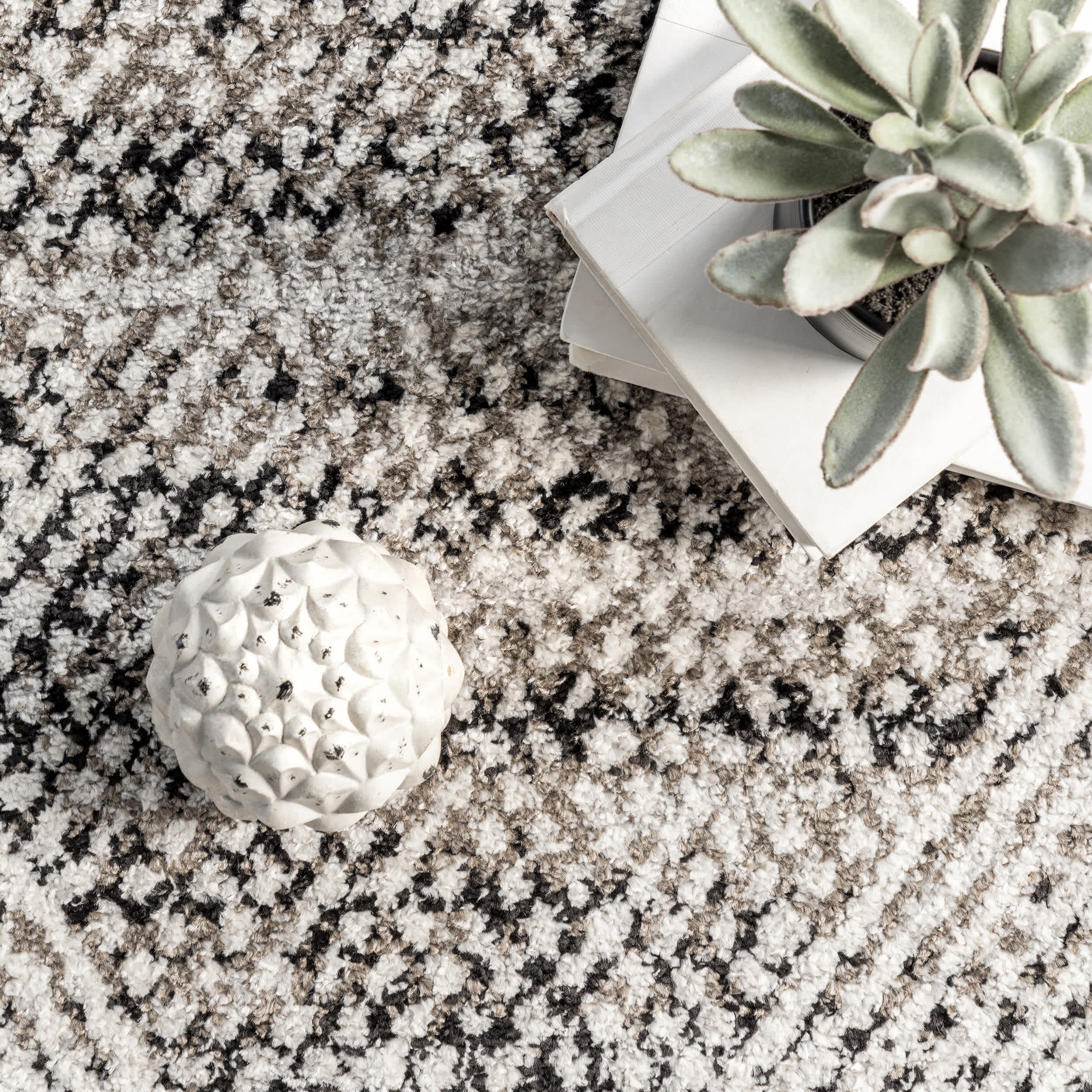 Kenia Distressed Diamond Cotton Blend Area Rug - Image 6