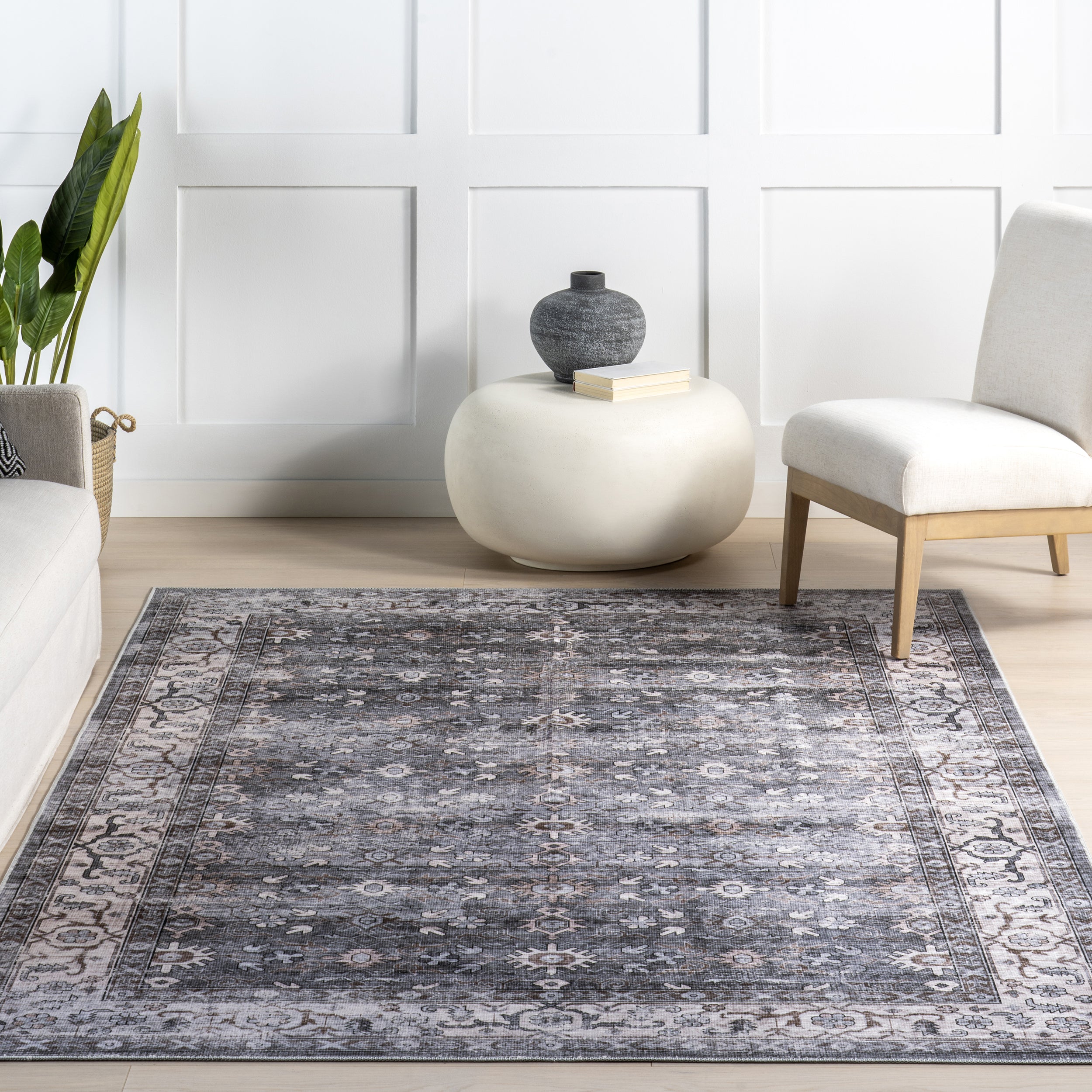 Rania SplashGuard Medallion Machine Washable Area Rug - Image 18