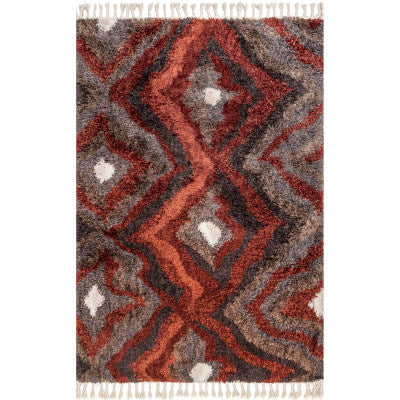 Alexia Iris Trellis Shag with Tassel Area Rug