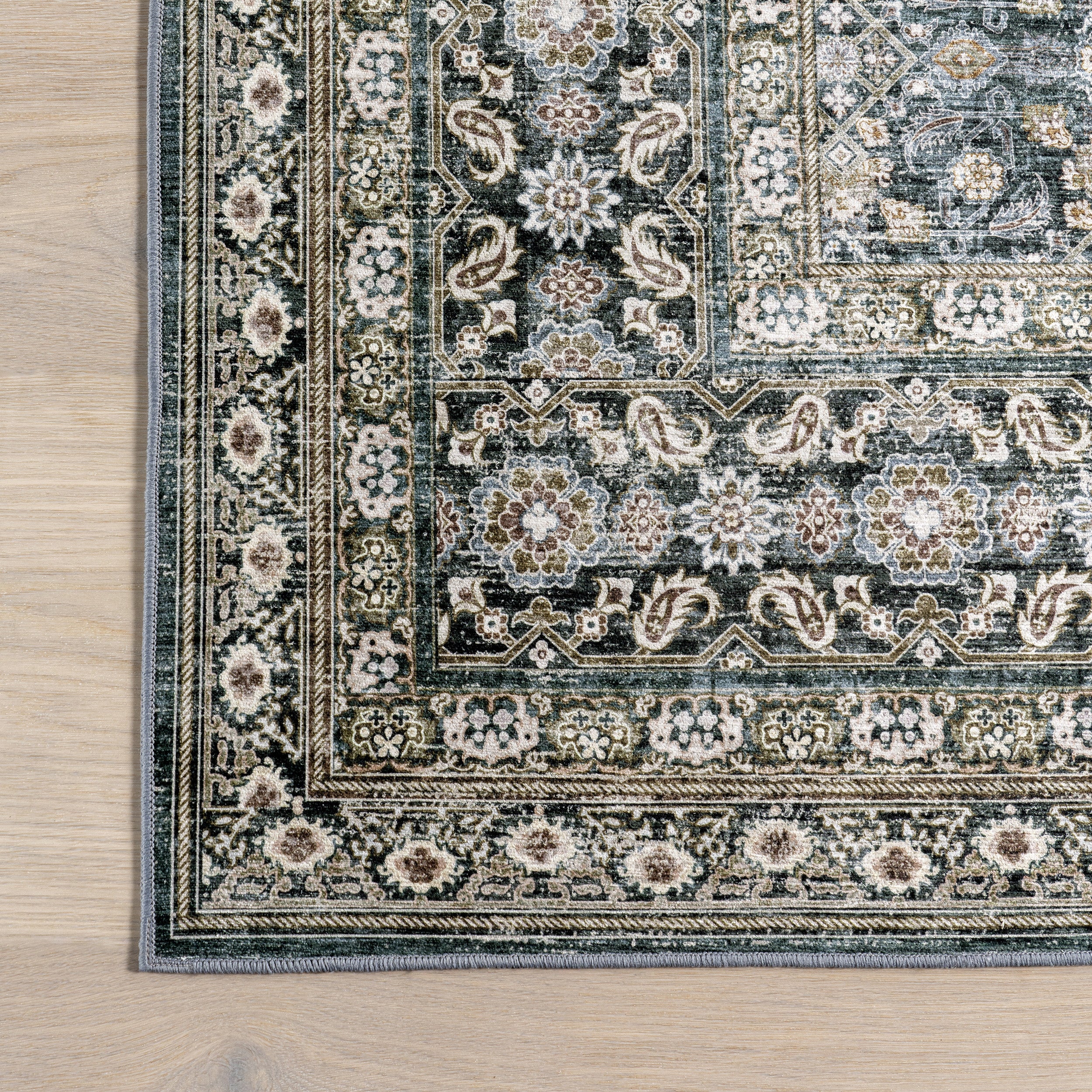Quintessa Medallion Spill Proof Machine Washable Area Rug - Image 6