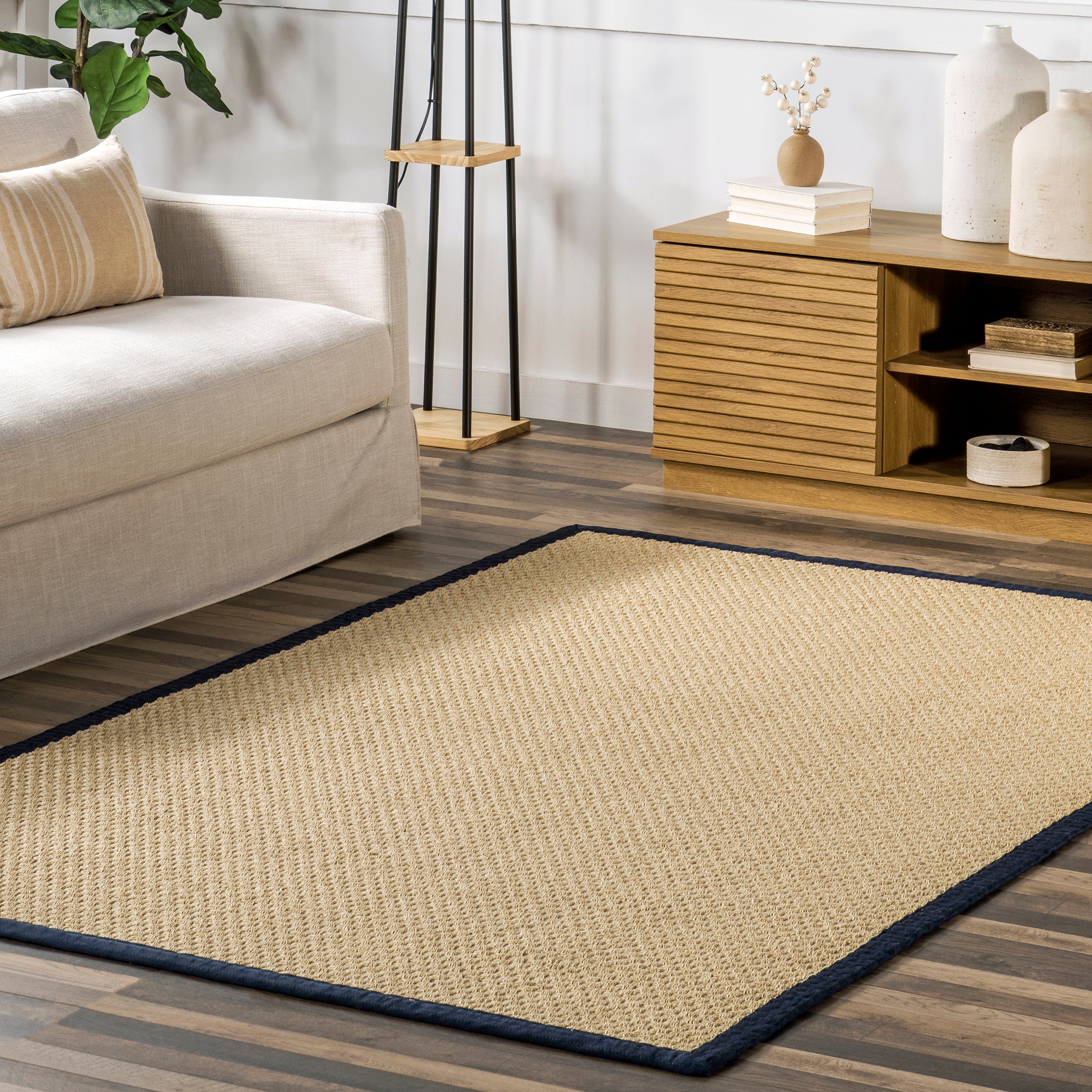Meena Faux Seagrass Bordered Indoor/Outdoor Area Rug - Image 27