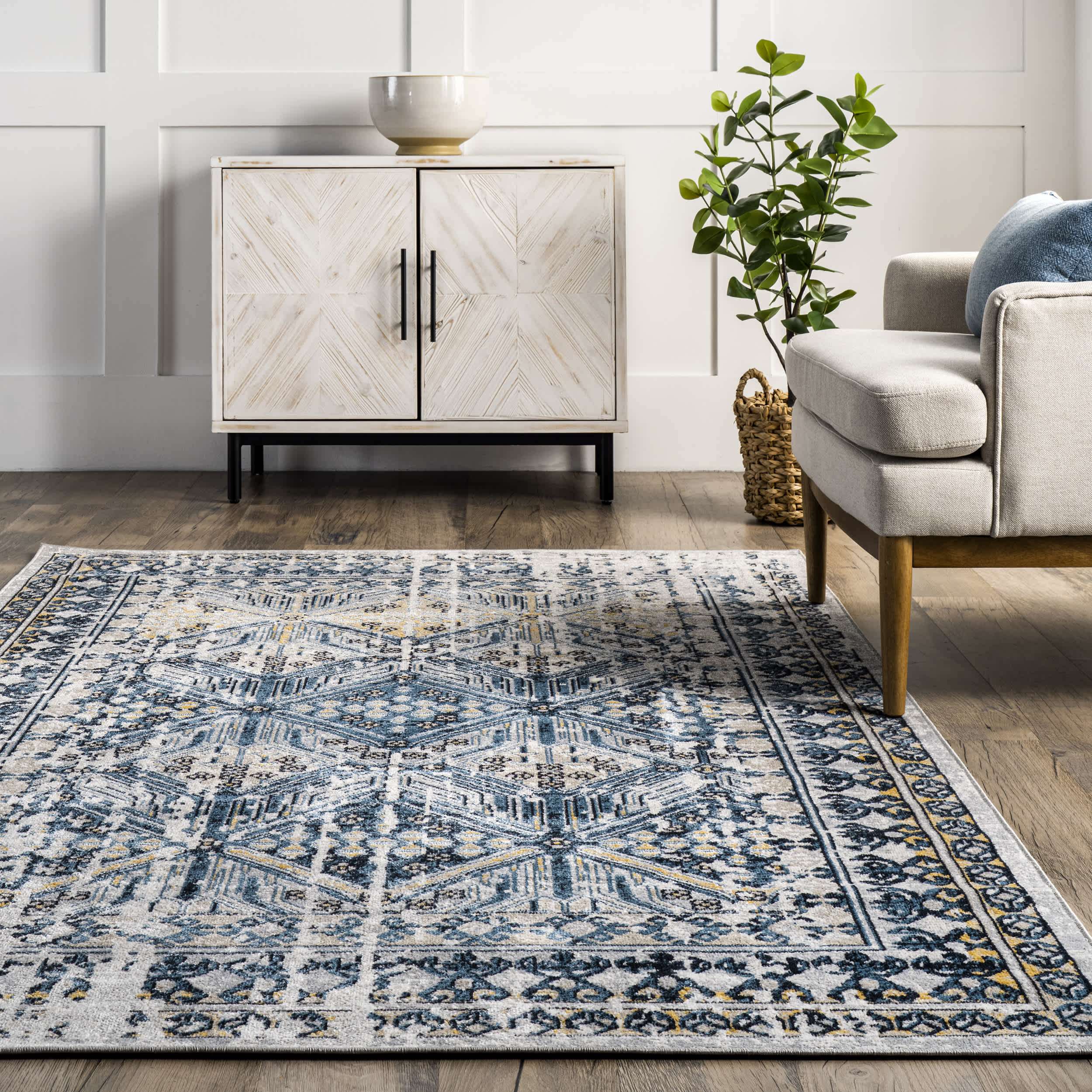 Sidney Machine Washable Vintage Diamond Area Rug - Image 8
