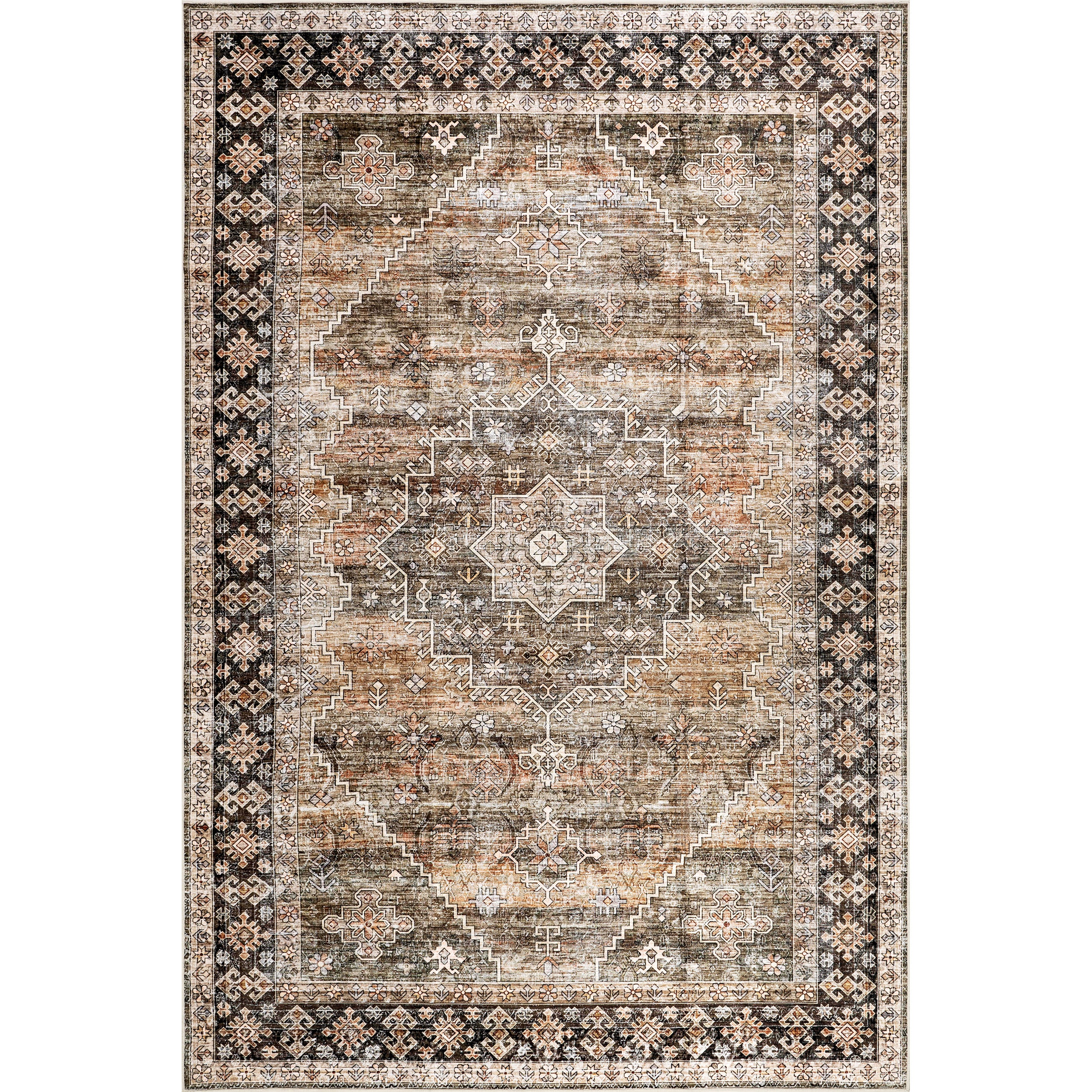 Purdie Medallion Spill Proof Machine Washable Area Rug