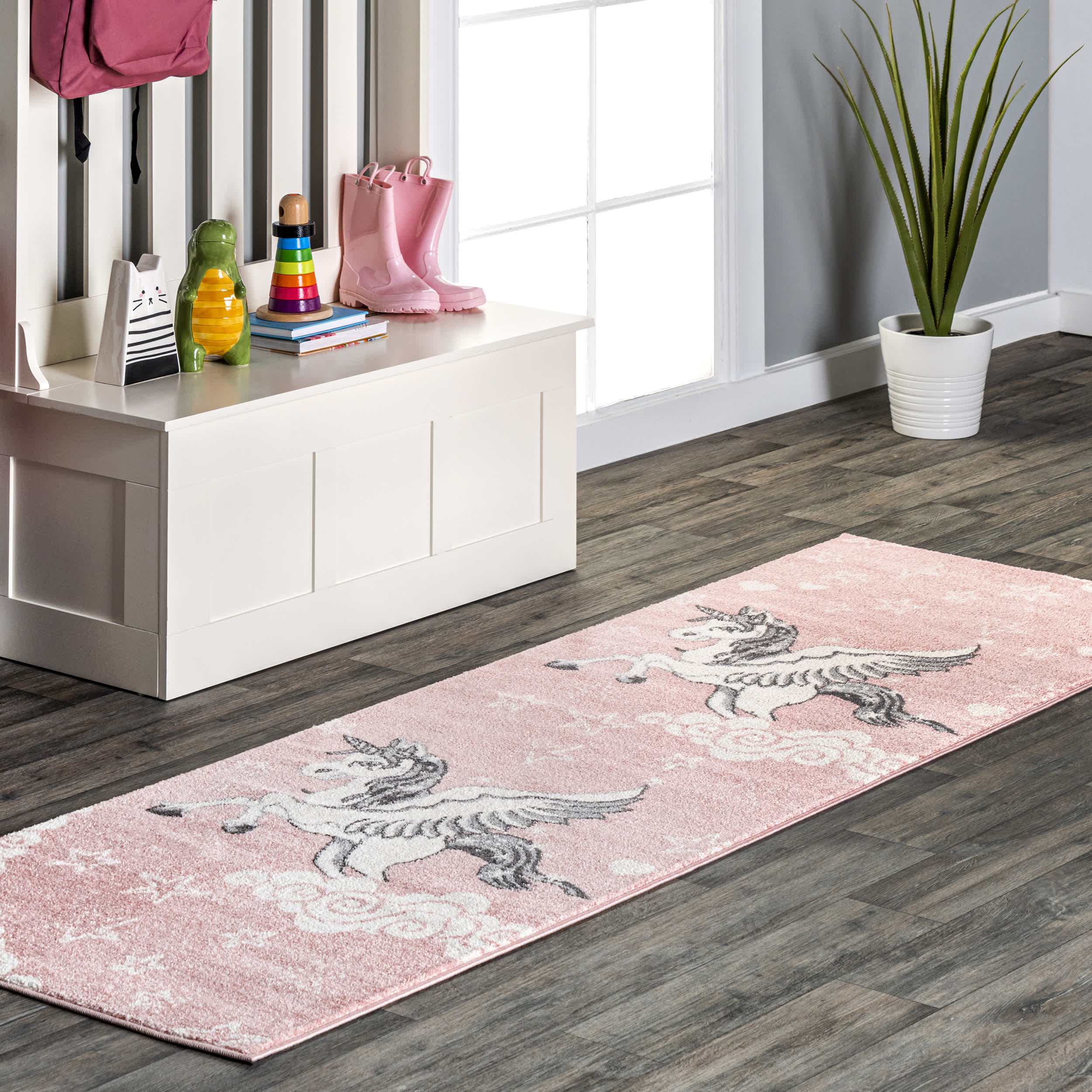 Emmie Flying Unicorn Nursery Area Rug - Image 9