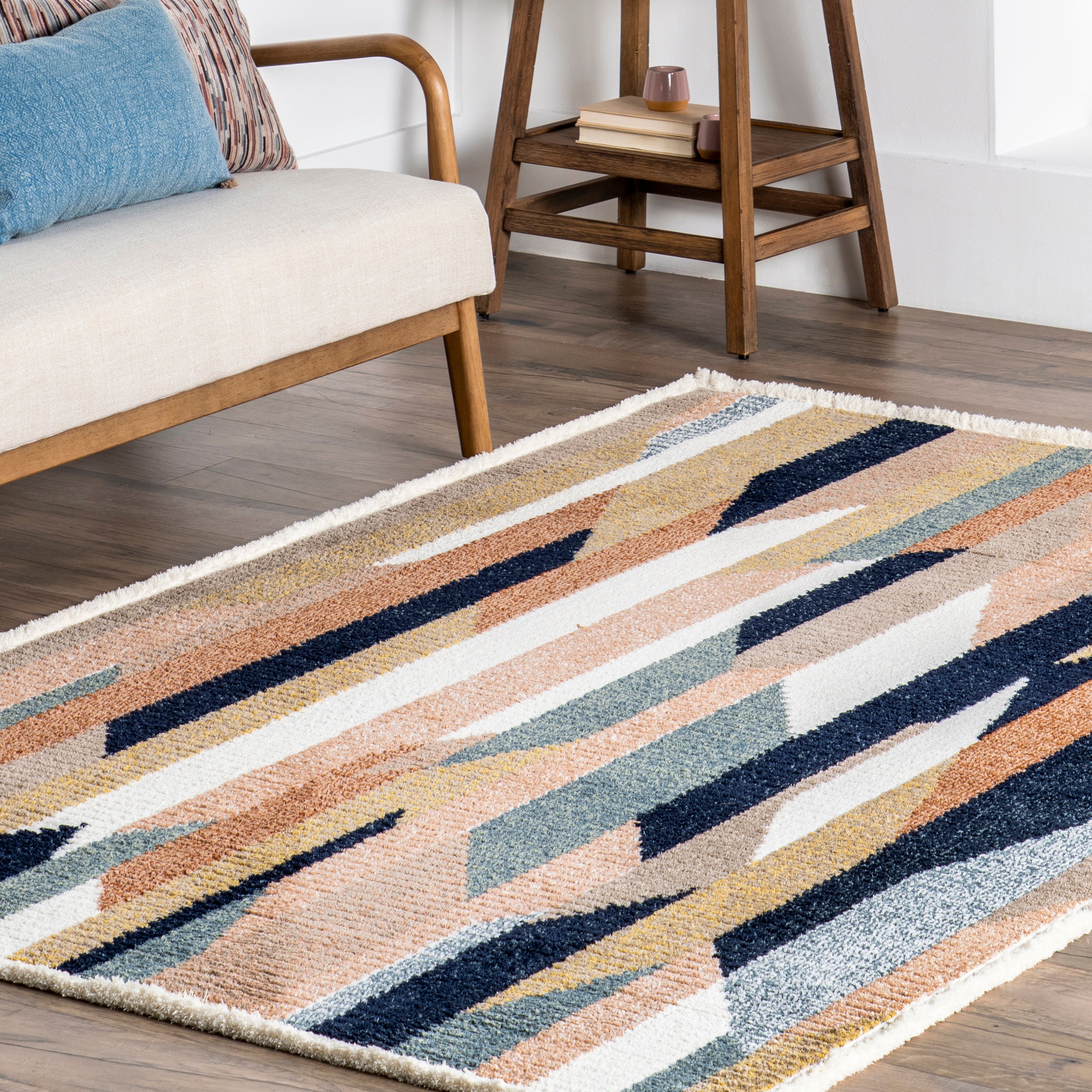 Inga Modern Abstract Fringe Area Rug - Image 9