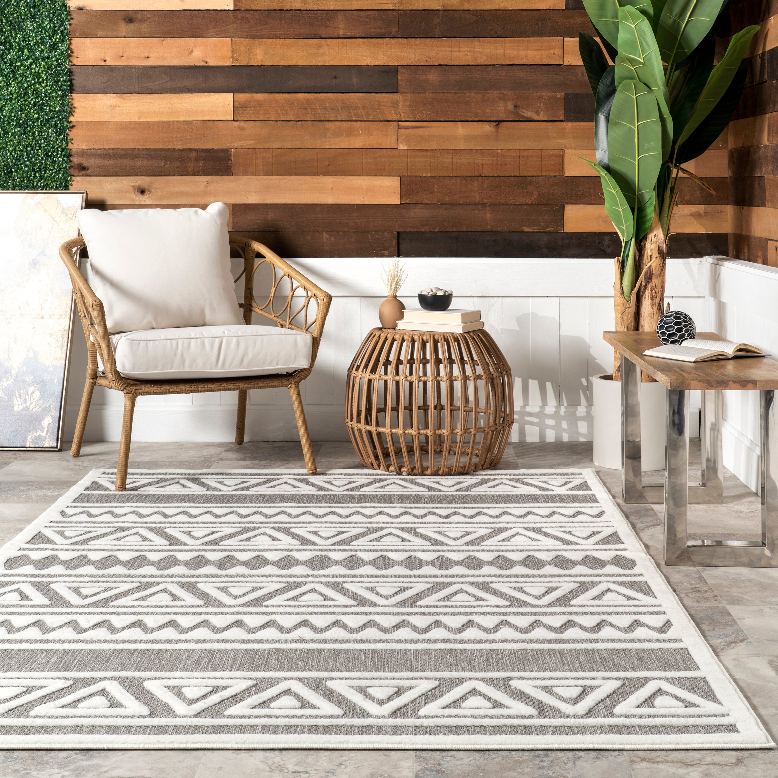 Lanelle Tribal Banded Indoor/Outdoor Area Rug - Image 8