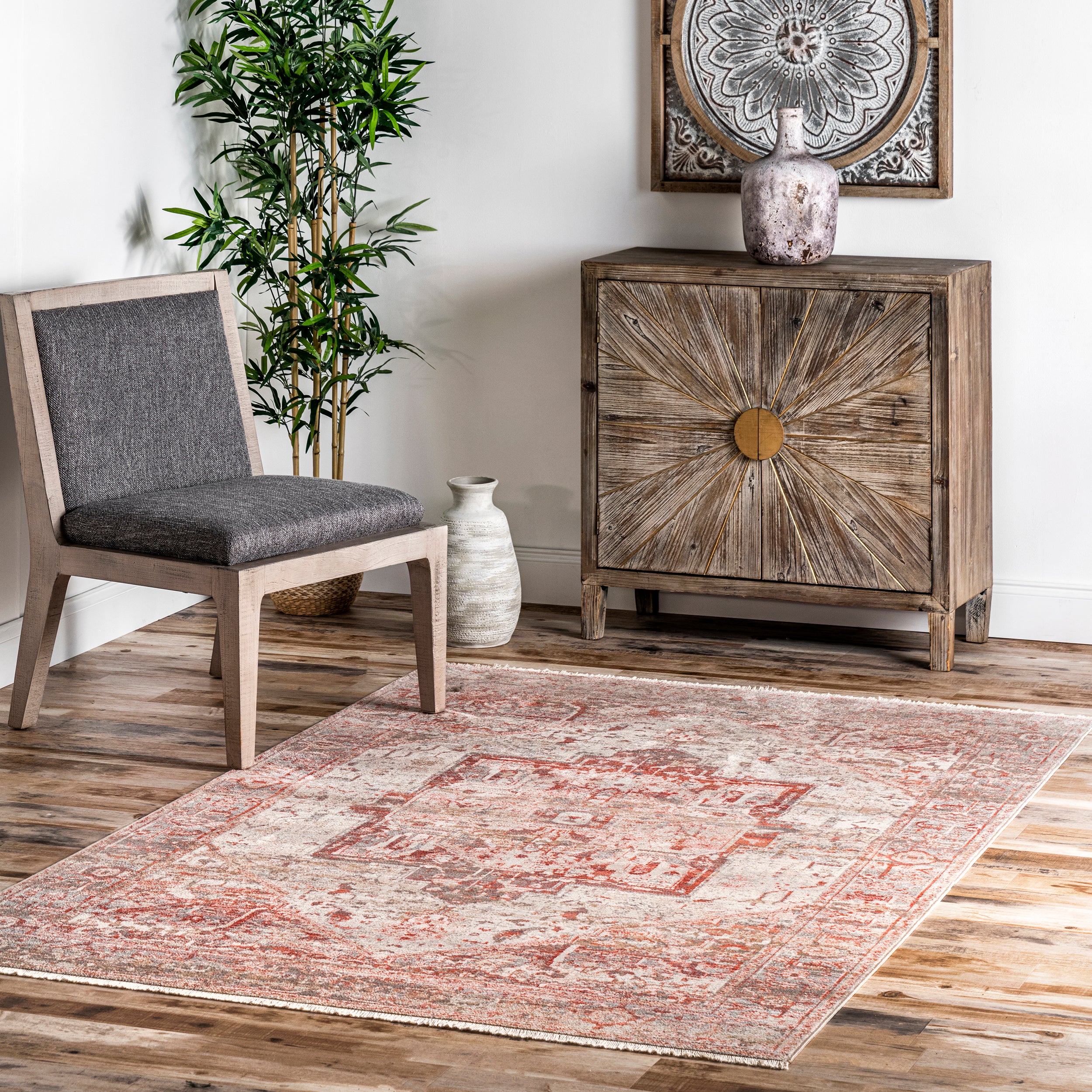 Harriet Vintage Medallion Fringe Area Rug - Image 30