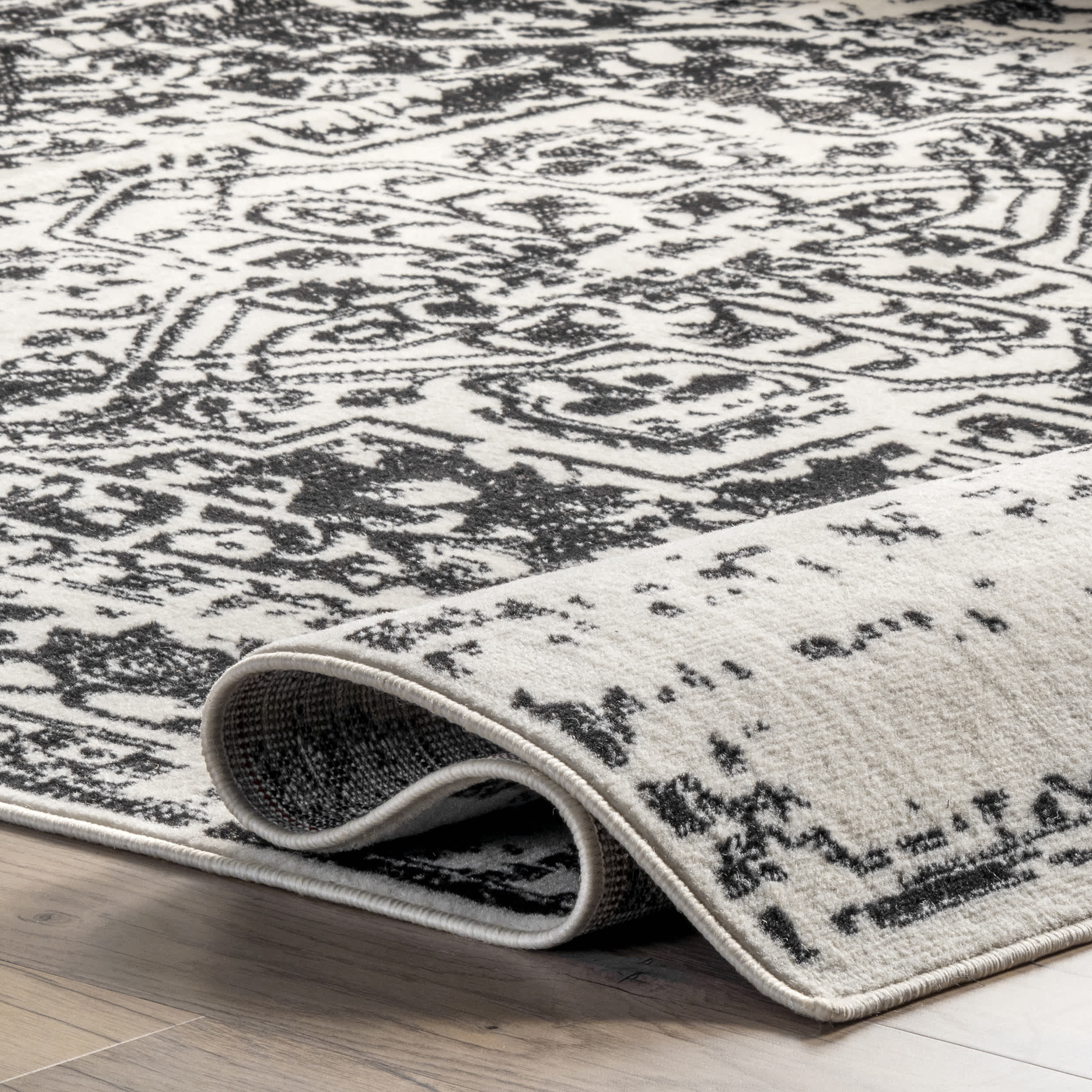 Jordana Vintage Distressed Medallion Area Rug - Image 4