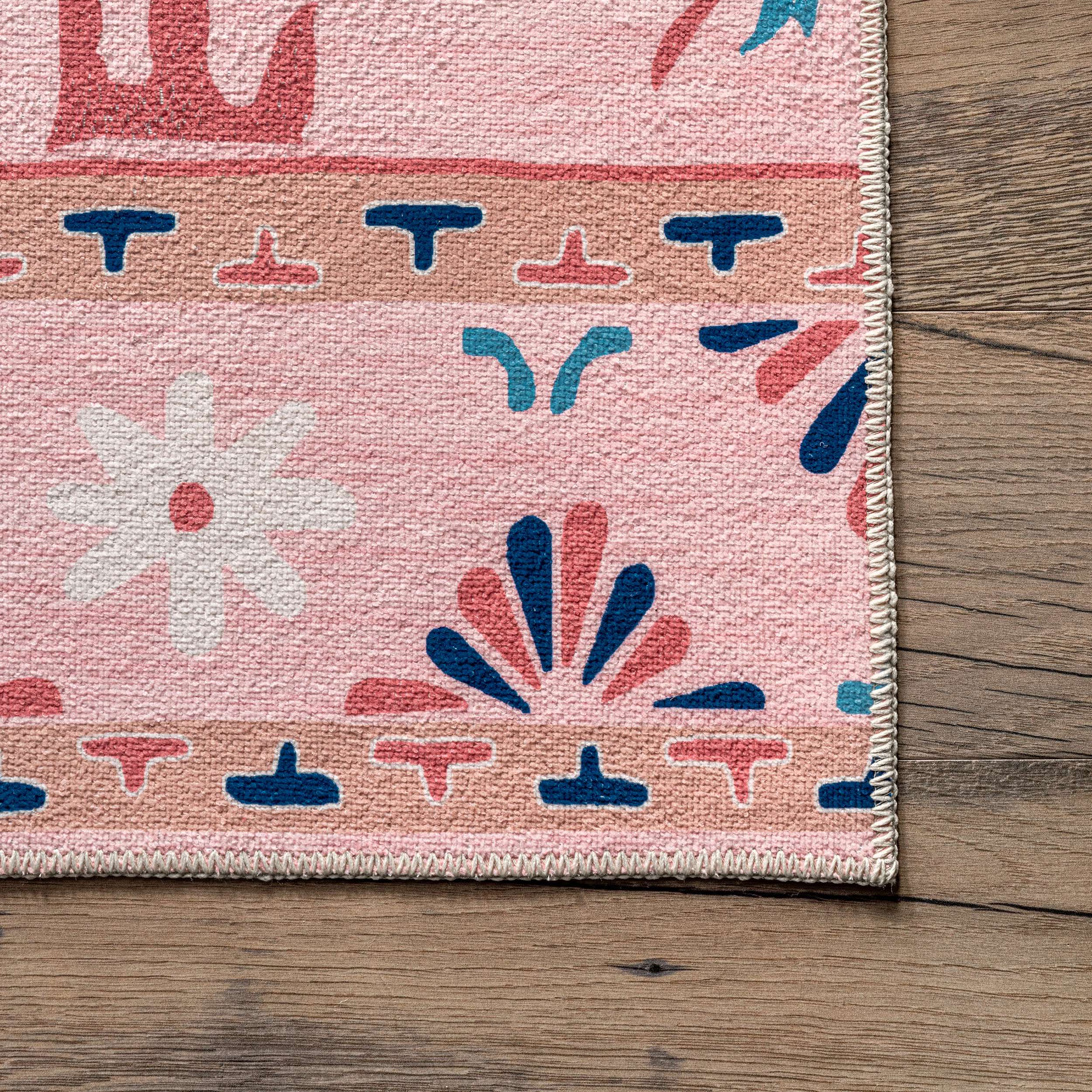 Roxanna Machine Washable Boho Floral Area Rug - Image 5