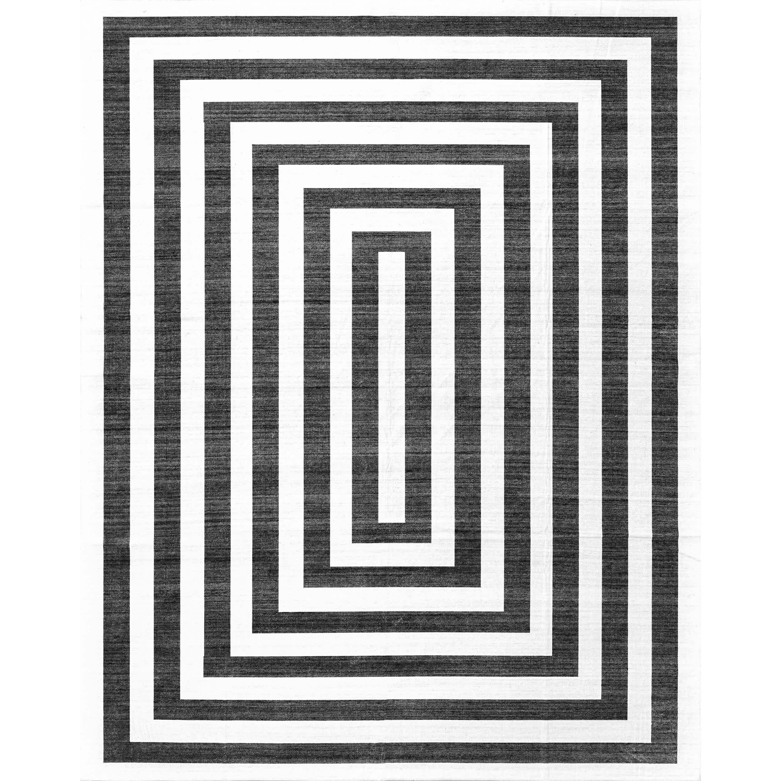 Sharri Modern Striped Machine Washable Area Rug