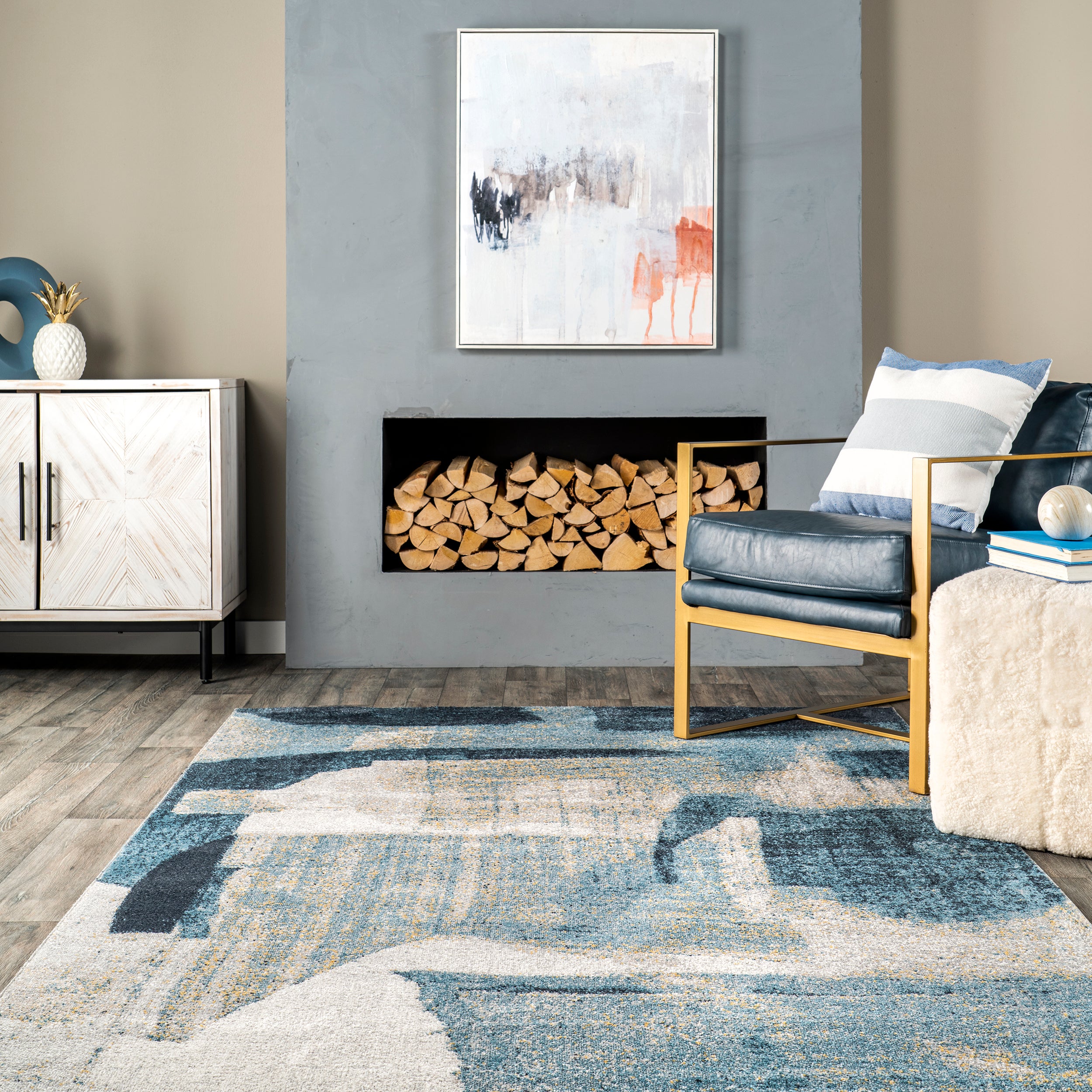 Sherri Abstract Machine Washable Area Rug - Image 8