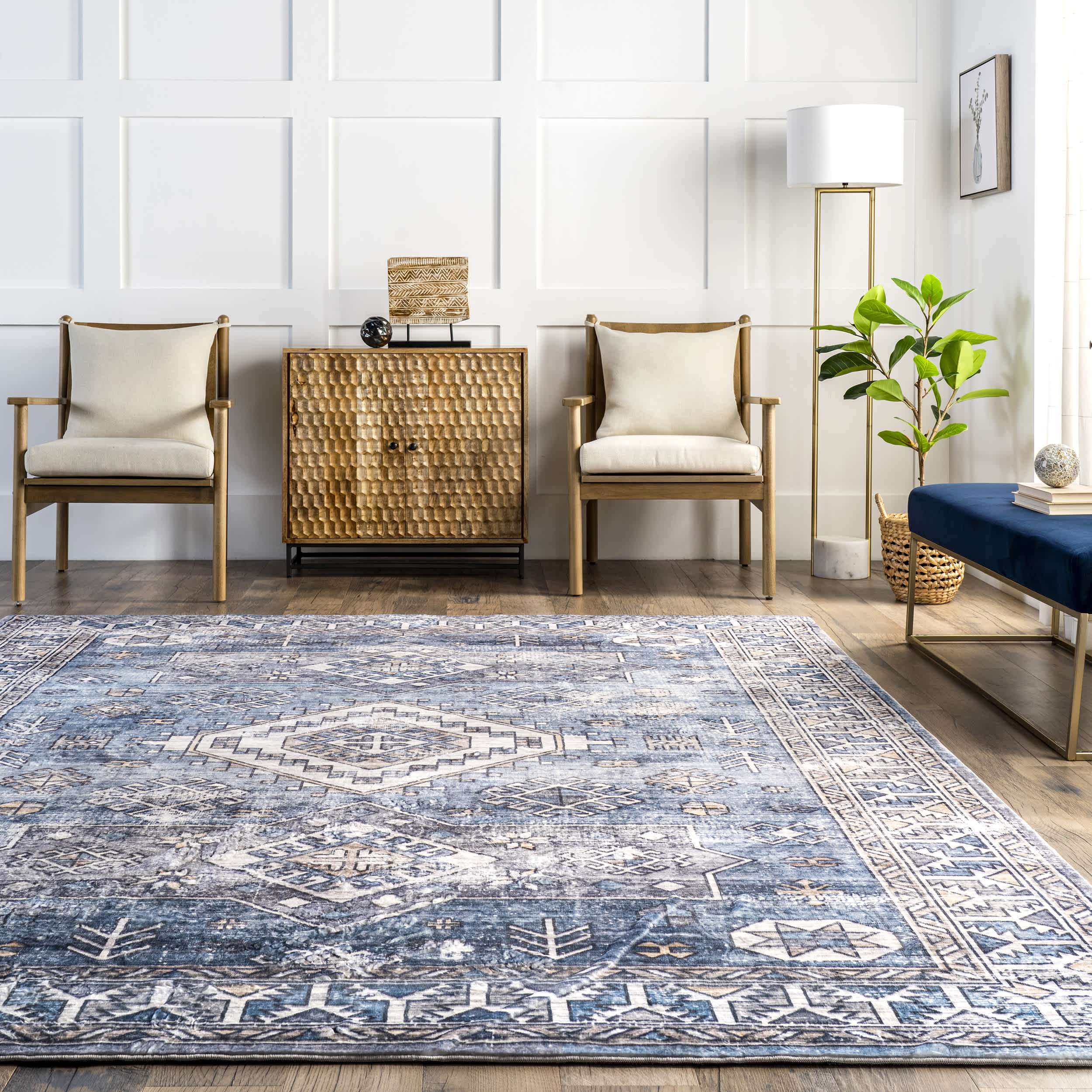 Bordered Aztec Area Rug - Image 8