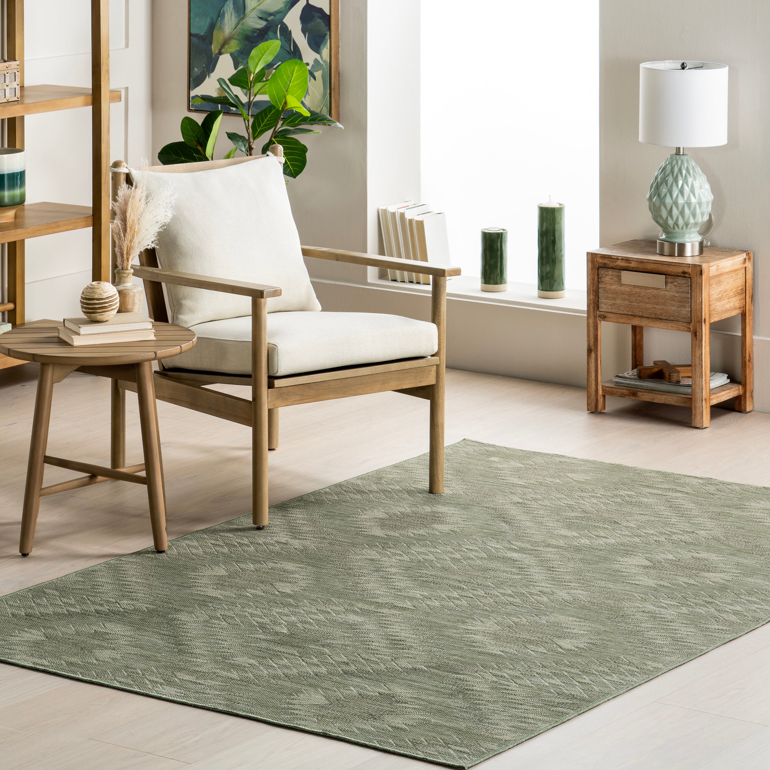 Alma Mid-Century Modern Machine Washable Area Rug - Image 2