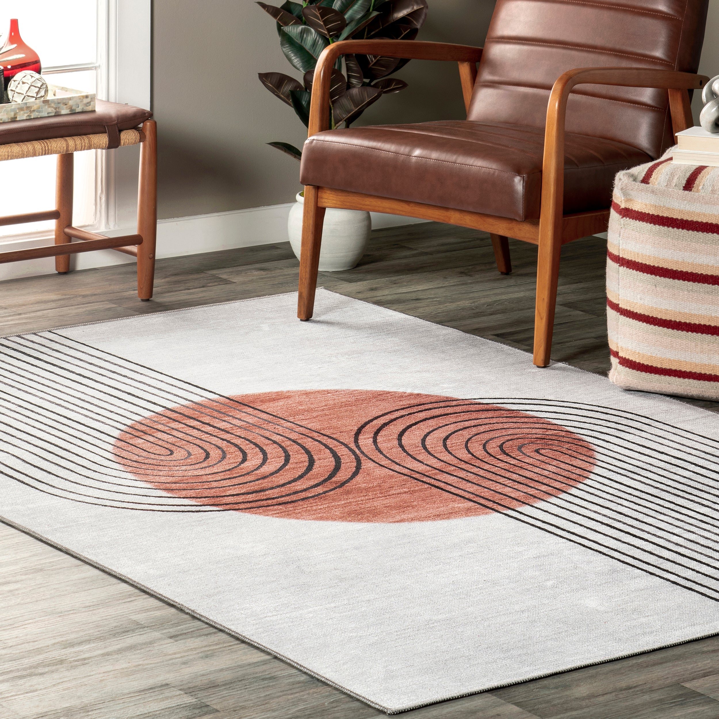 Martine Abstract Sun Machine Washable Area Rug - Image 9