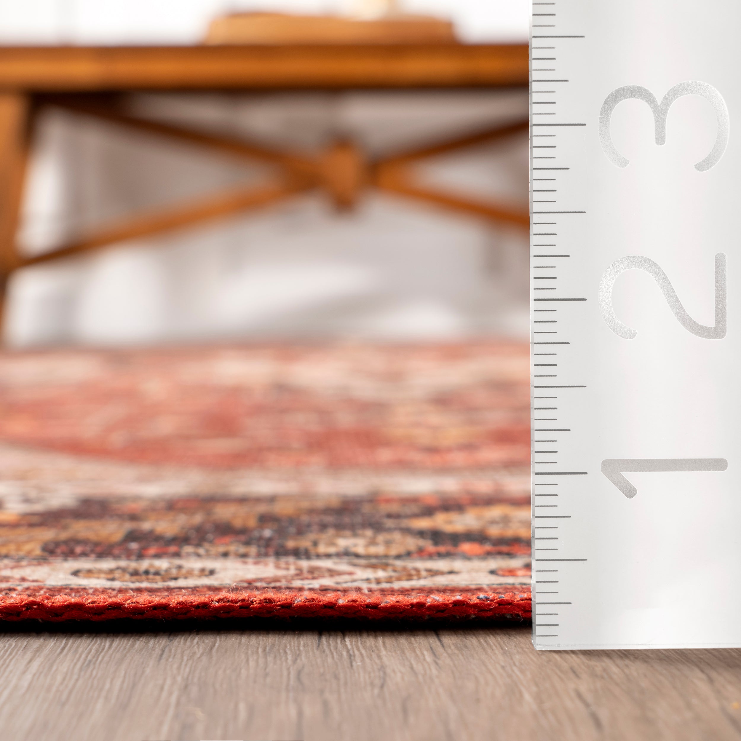 Hera Medallion Stain-Resistant Machine Washable Area Rug - Image 3