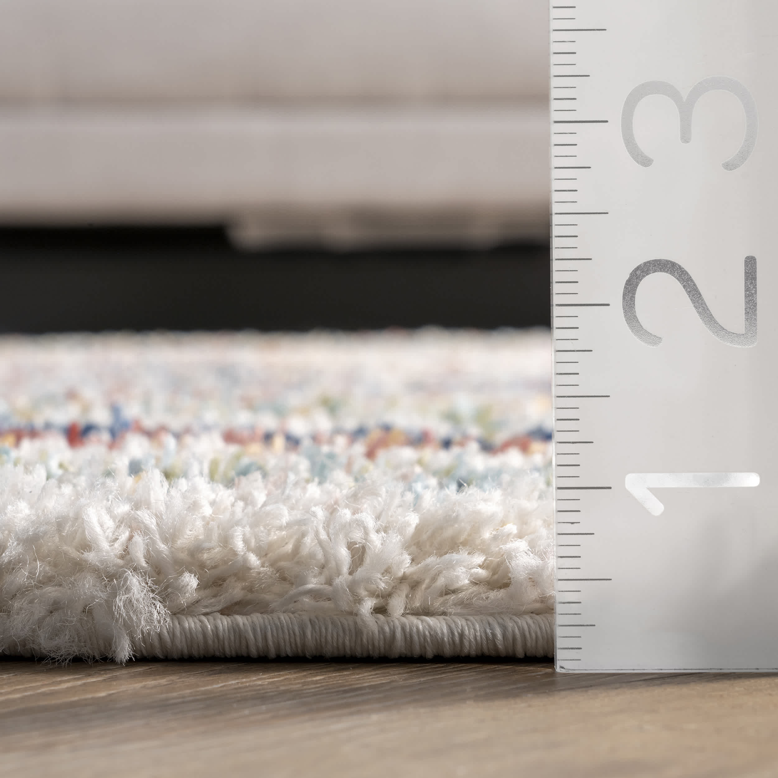 Aimee Banded Stripes Shaggy Area Rug - Image 3