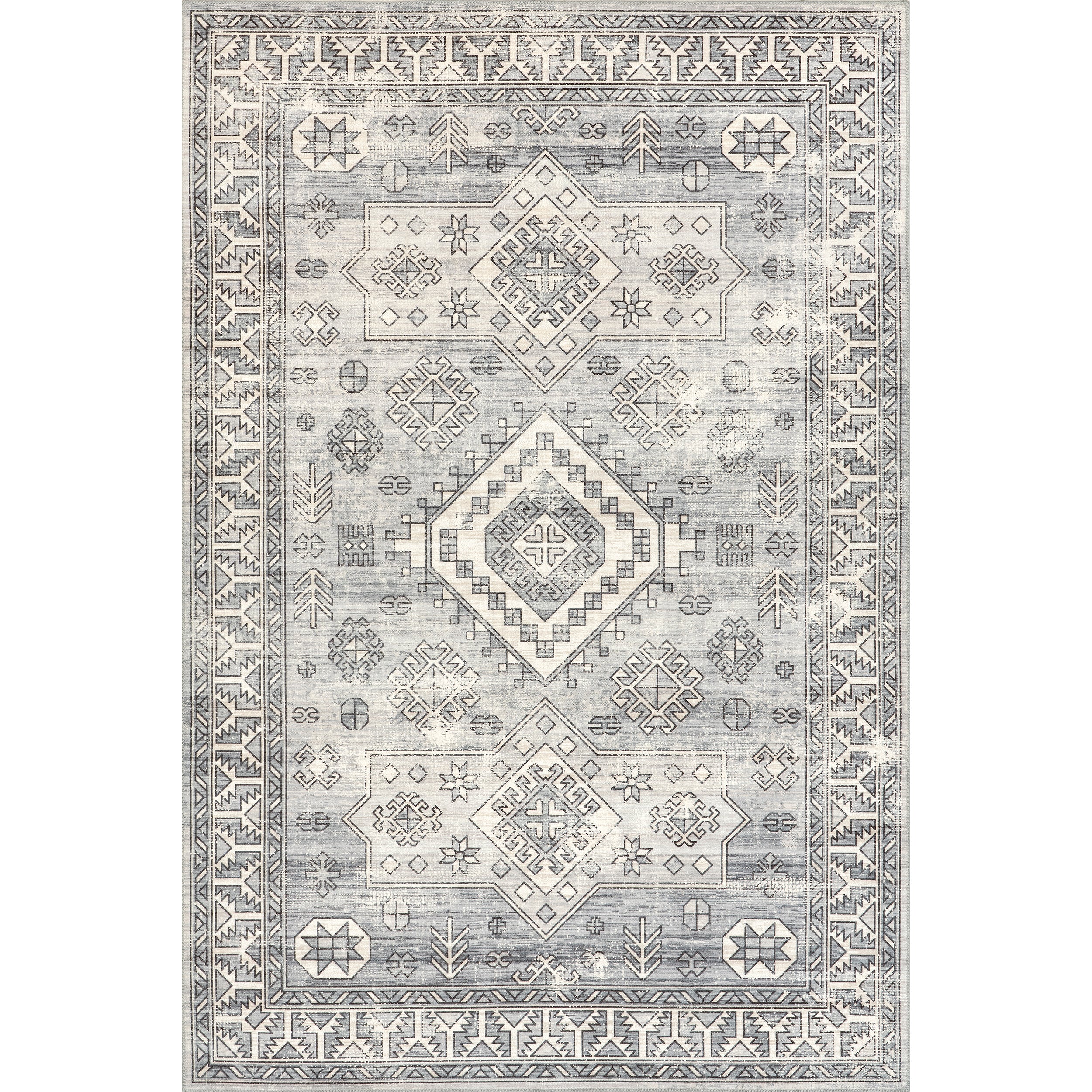 Bowie Machine Washable Tribal Pattern Area Rug - Image 14