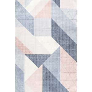 Contemporary Collage Washable Area Rug