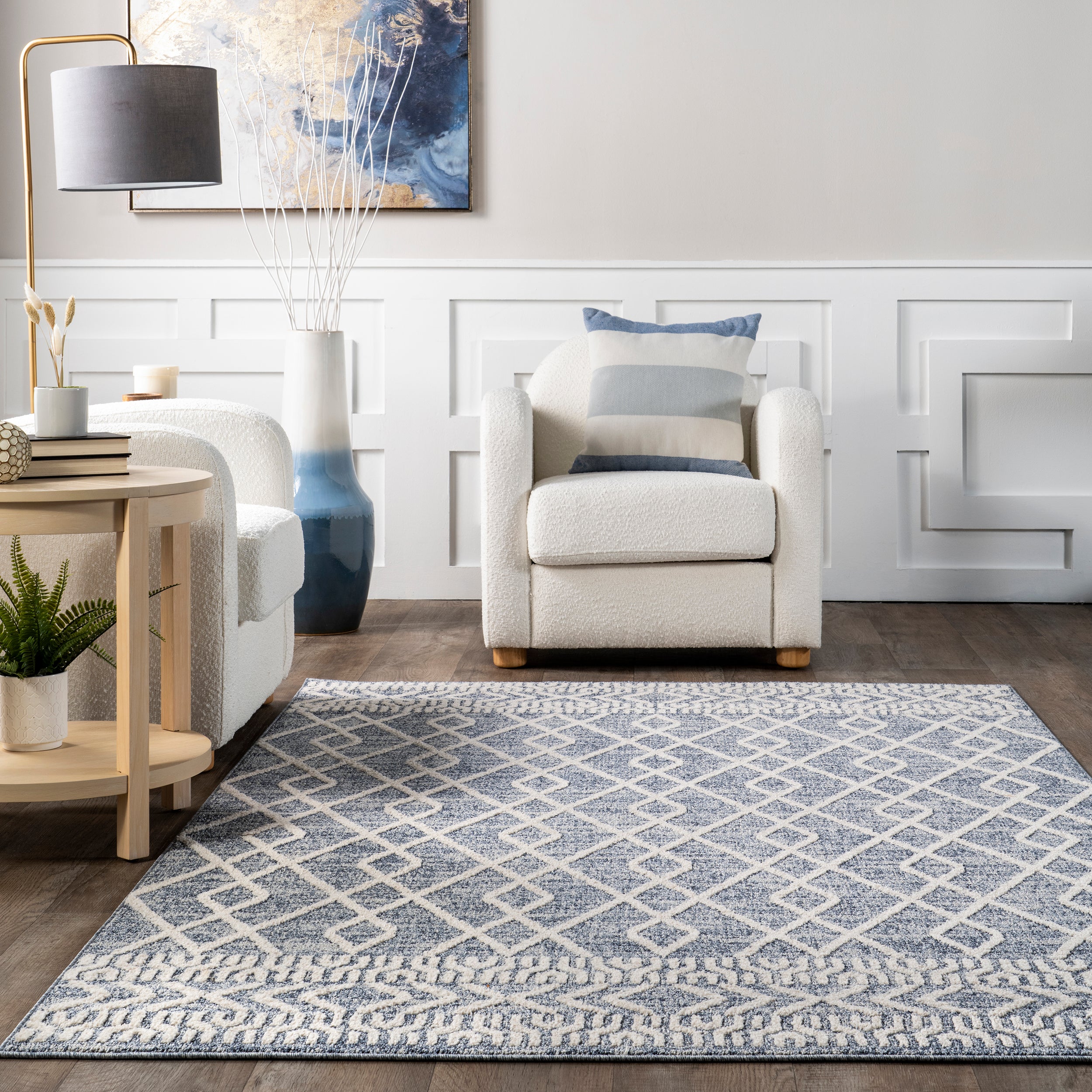 Ailsa Moroccan Linked Trellis Area Rug - Image 8