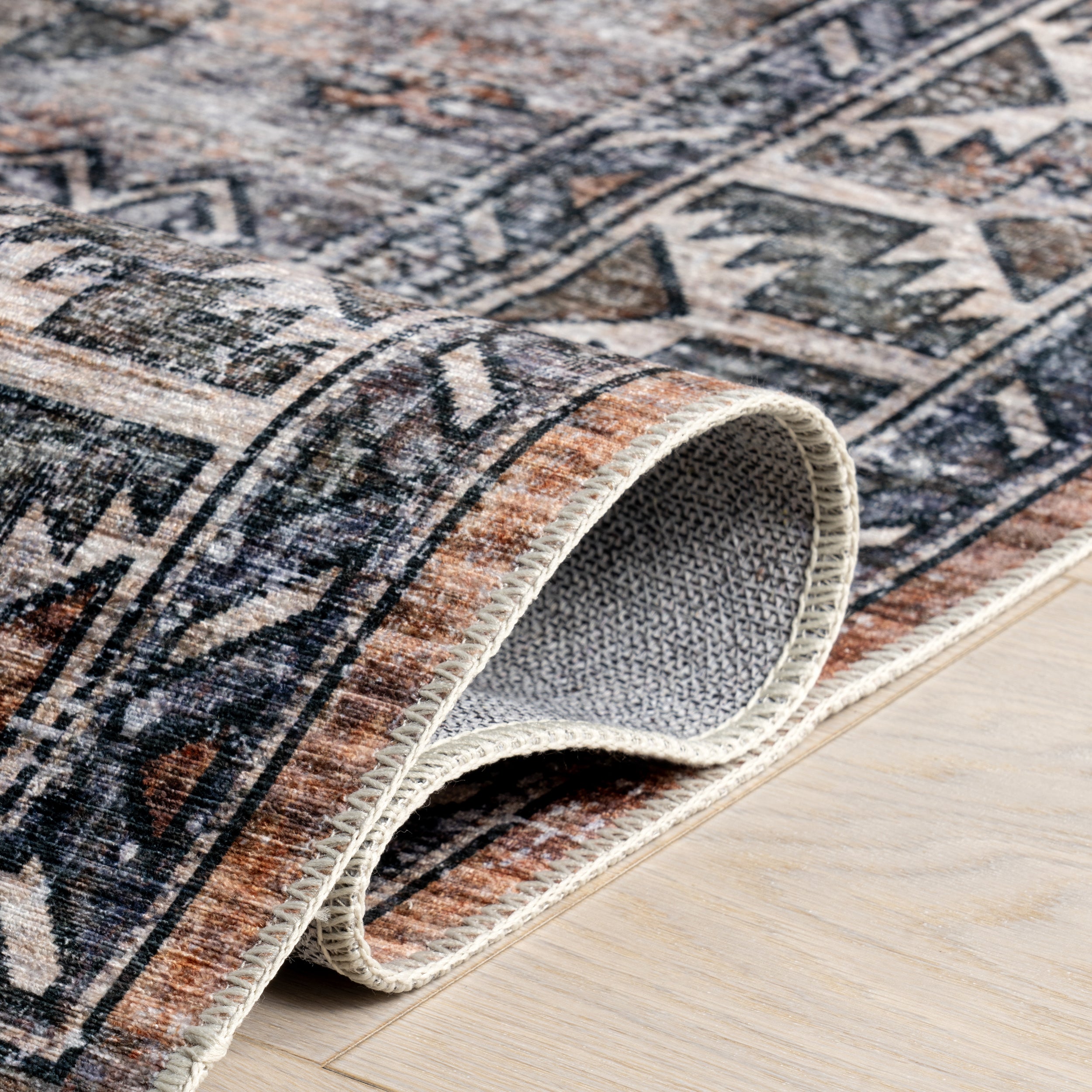 Layana SplashGuard Geometric Machine Washable Area Rug - Image 4