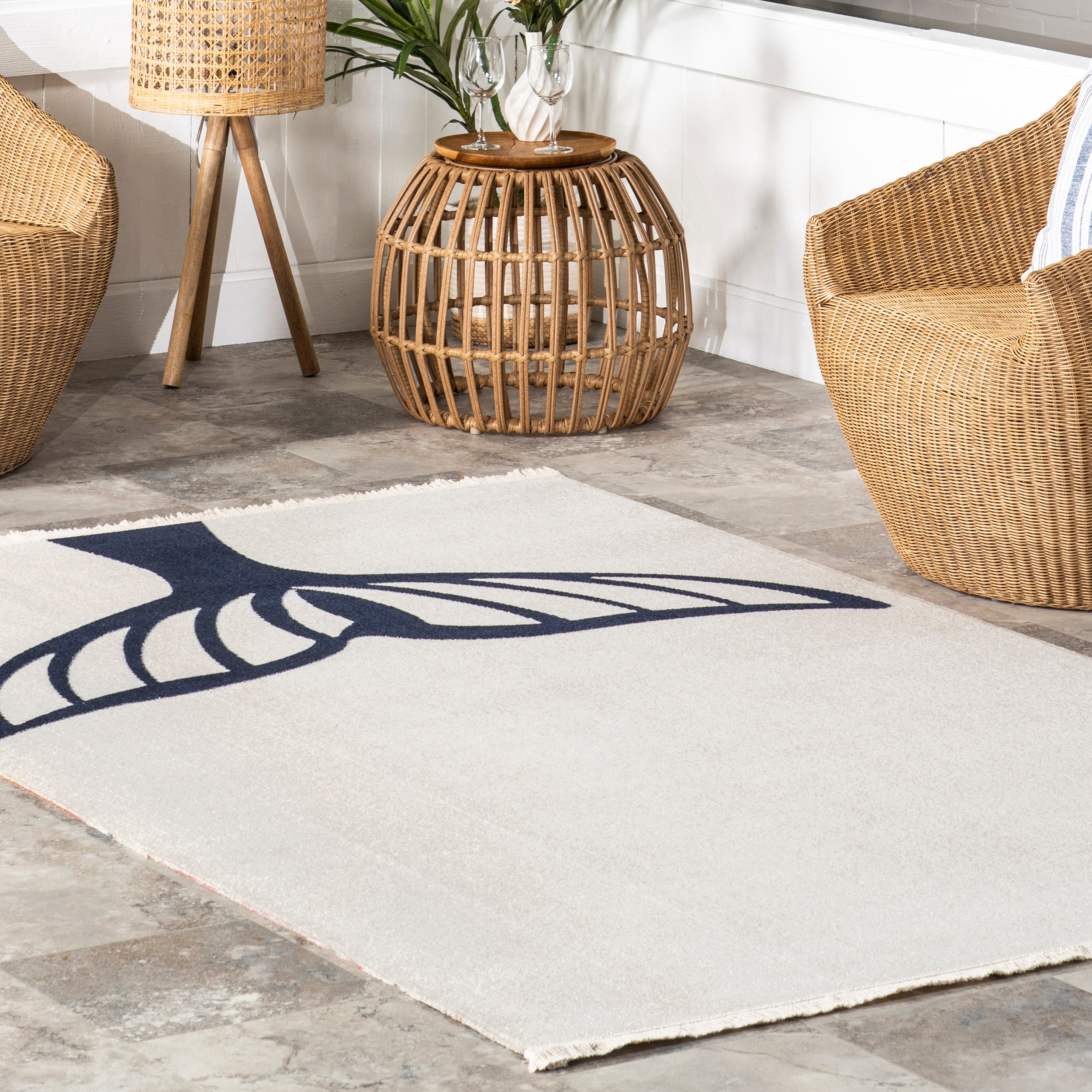 Ciara Nautical Tail Indoor/Outdoor Fringe Area Rug - Image 9