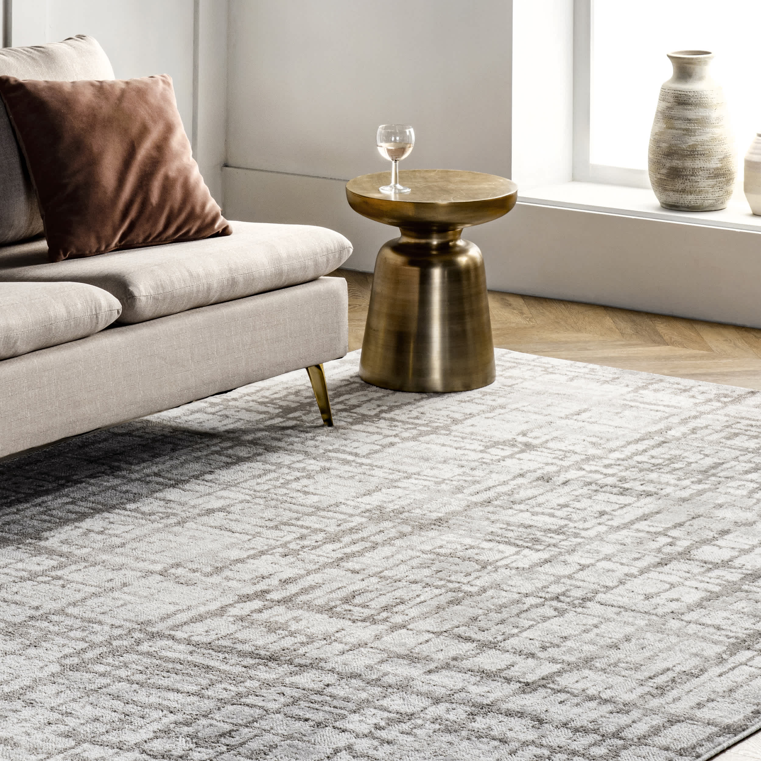 Annie Modern Crosshatch Abstract Area Rug - Image 9